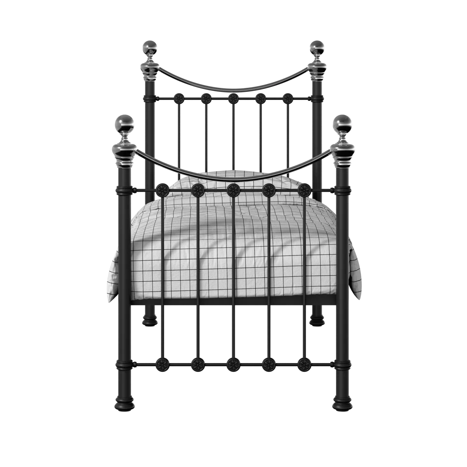 Selkirk Chromo iron/metal single bed in black