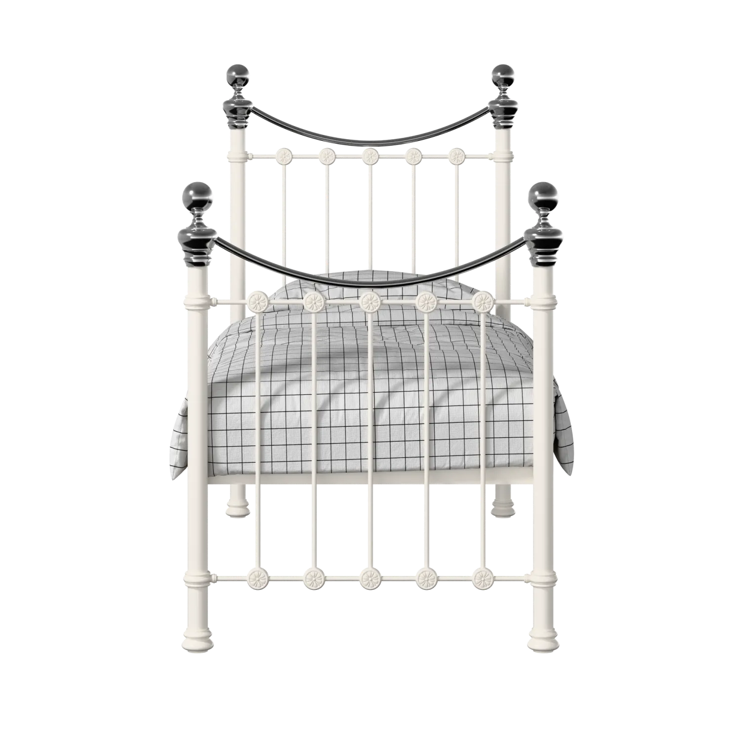 Selkirk Chromo iron/metal single bed in ivory