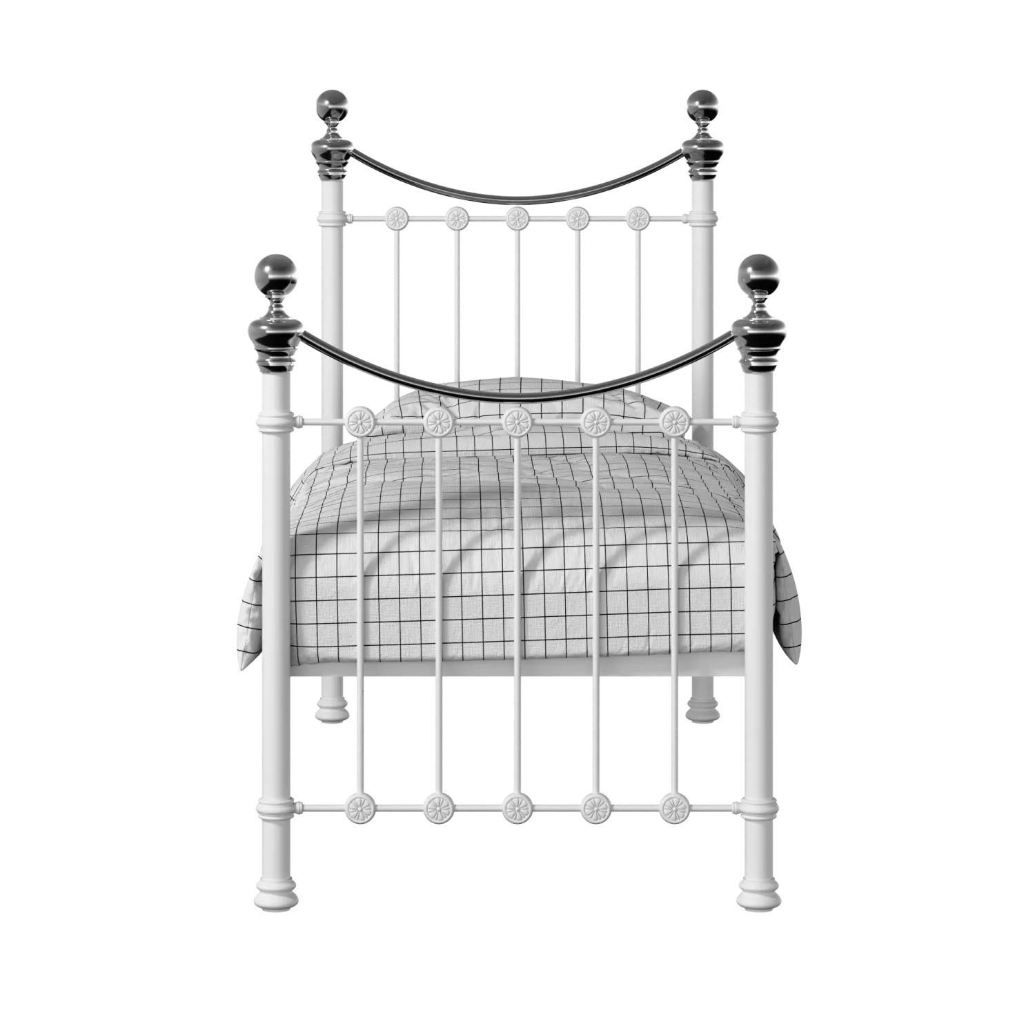 Selkirk Chromo iron/metal single bed in white