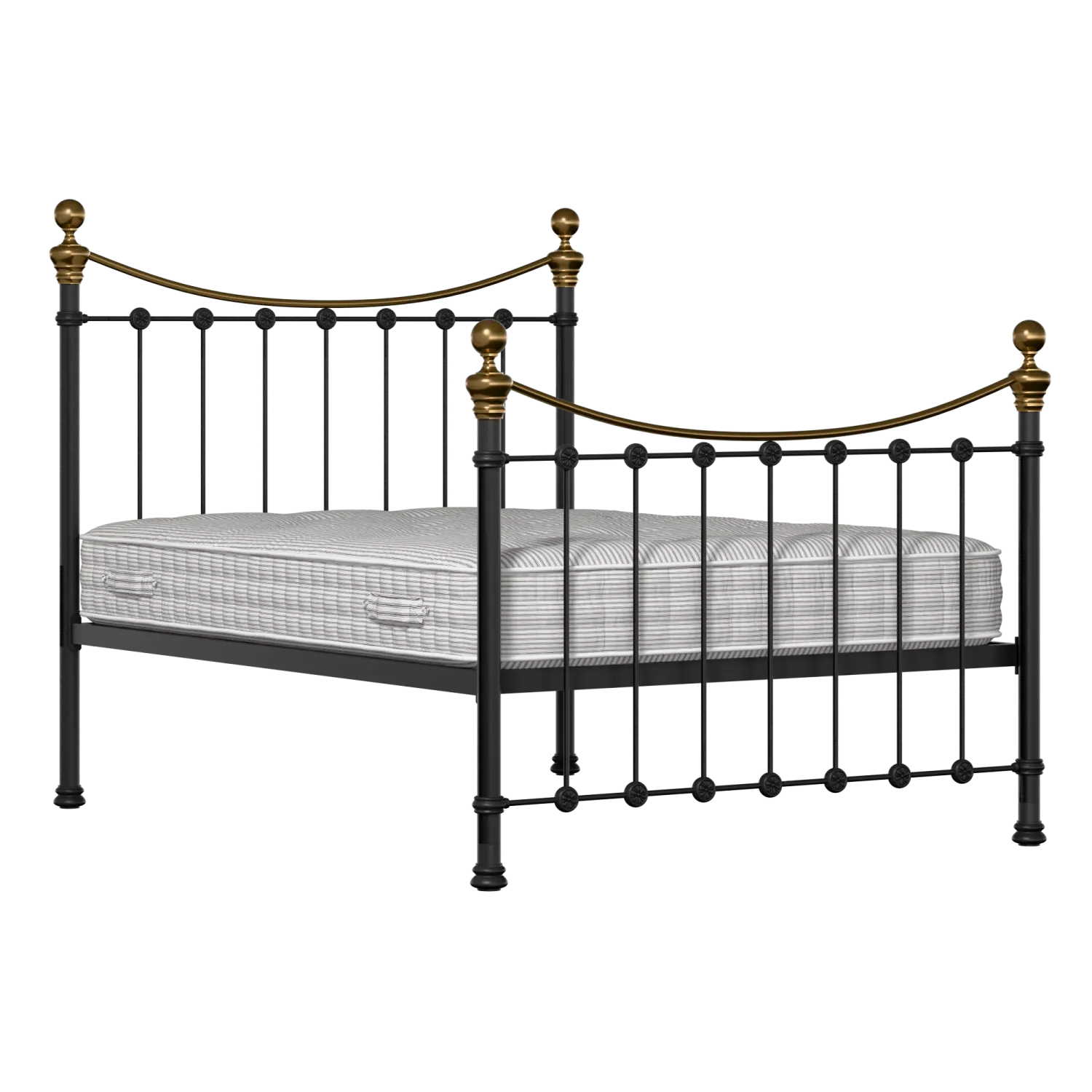 Selkirk iron/metal bed in black with Juno mattress