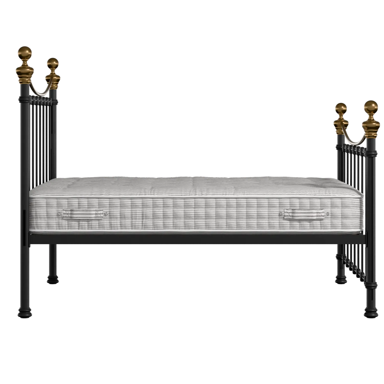 Selkirk iron/metal bed in black with Juno mattress