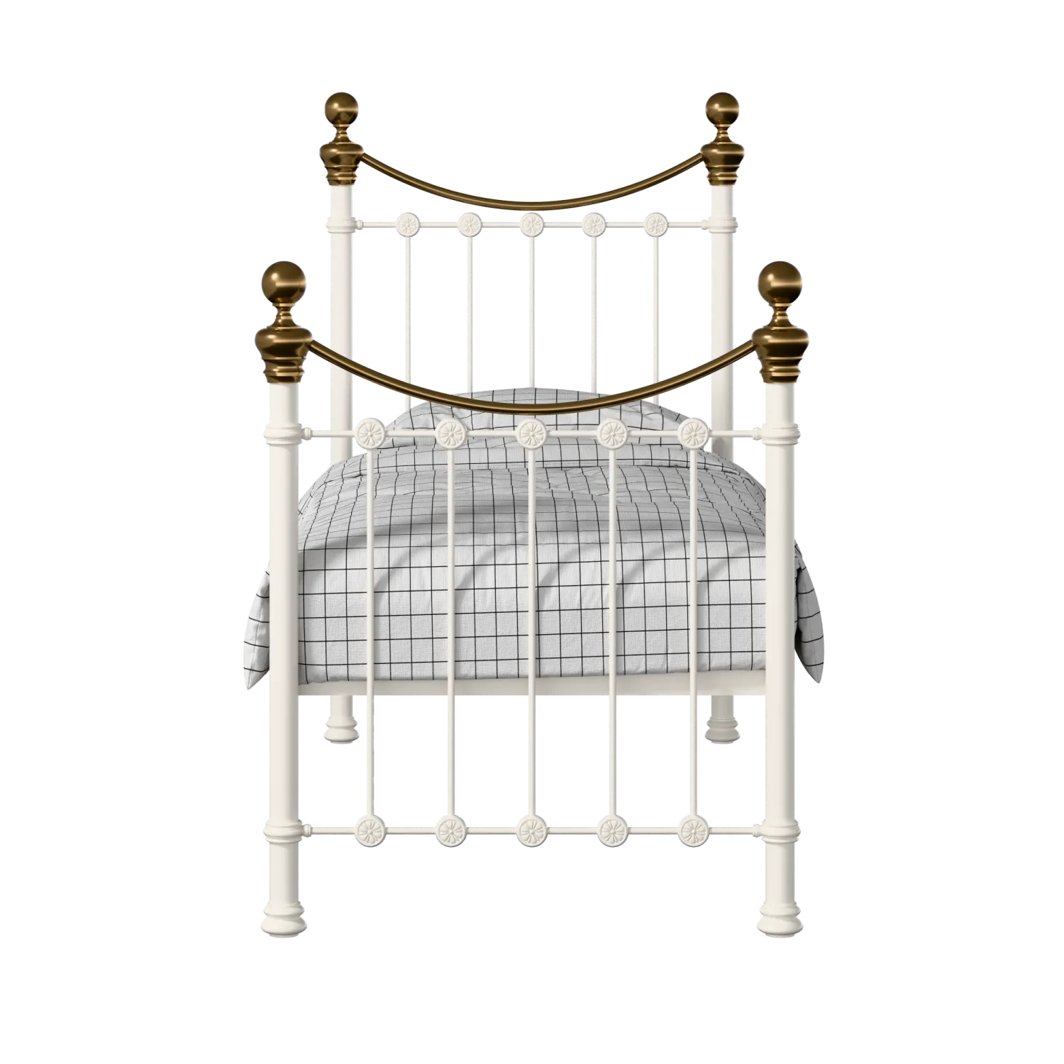Selkirk iron/metal single bed in ivory