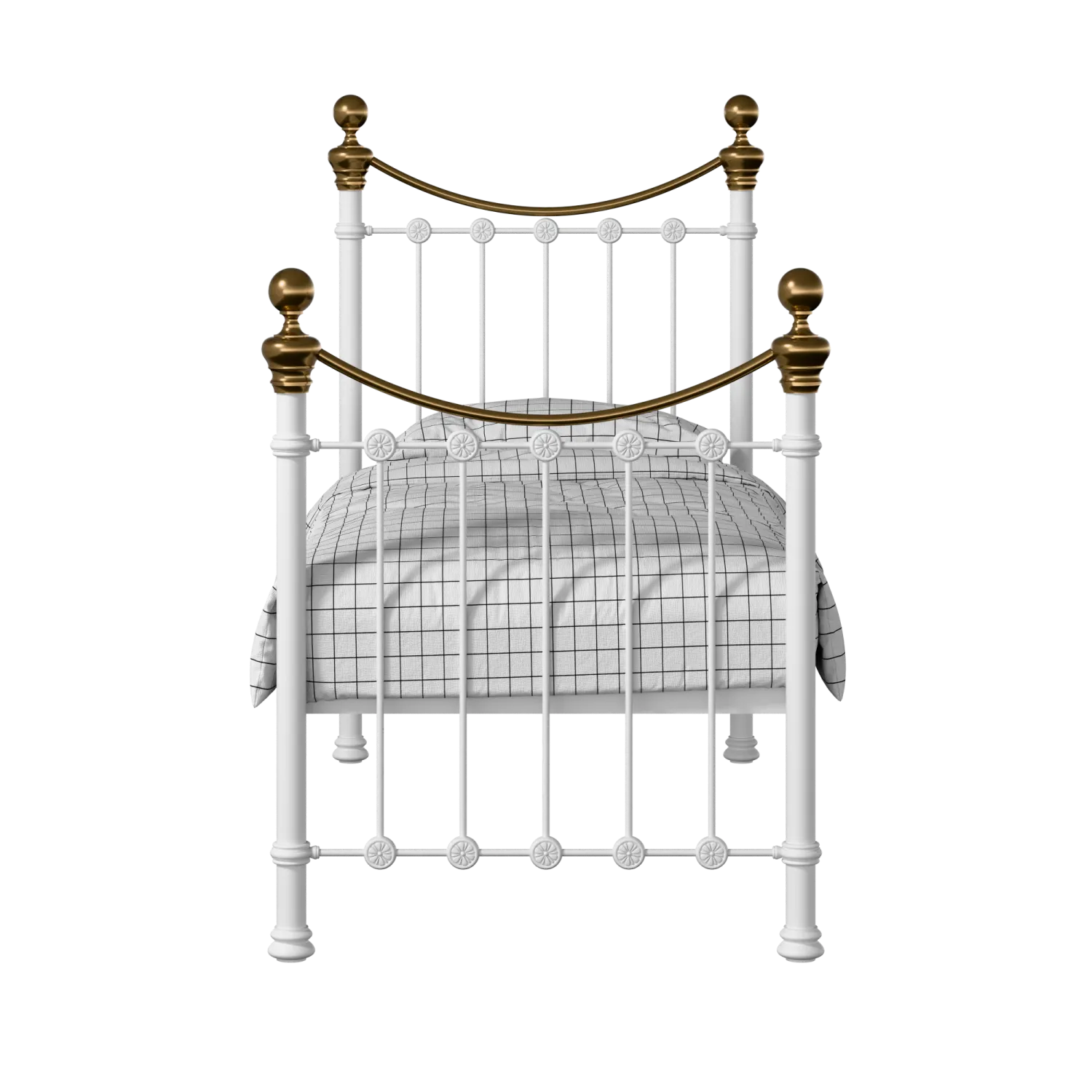 Selkirk iron/metal single bed in white