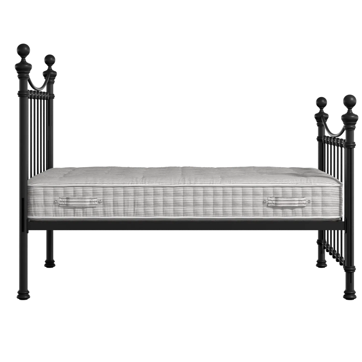 Selkirk Solo metallbett in schwarz mit Juno matratze