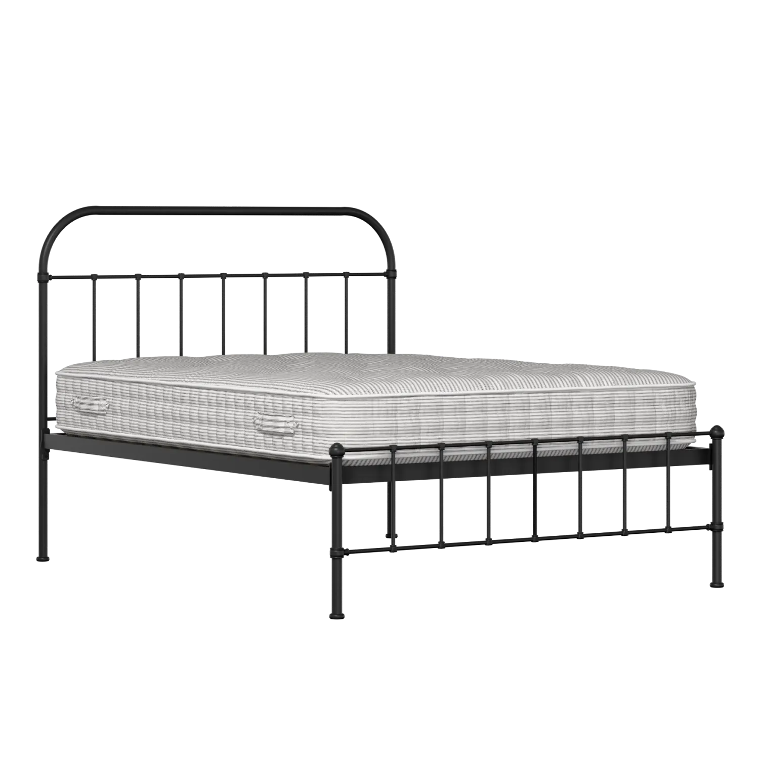Solomon iron/metal bed in black with Juno mattress