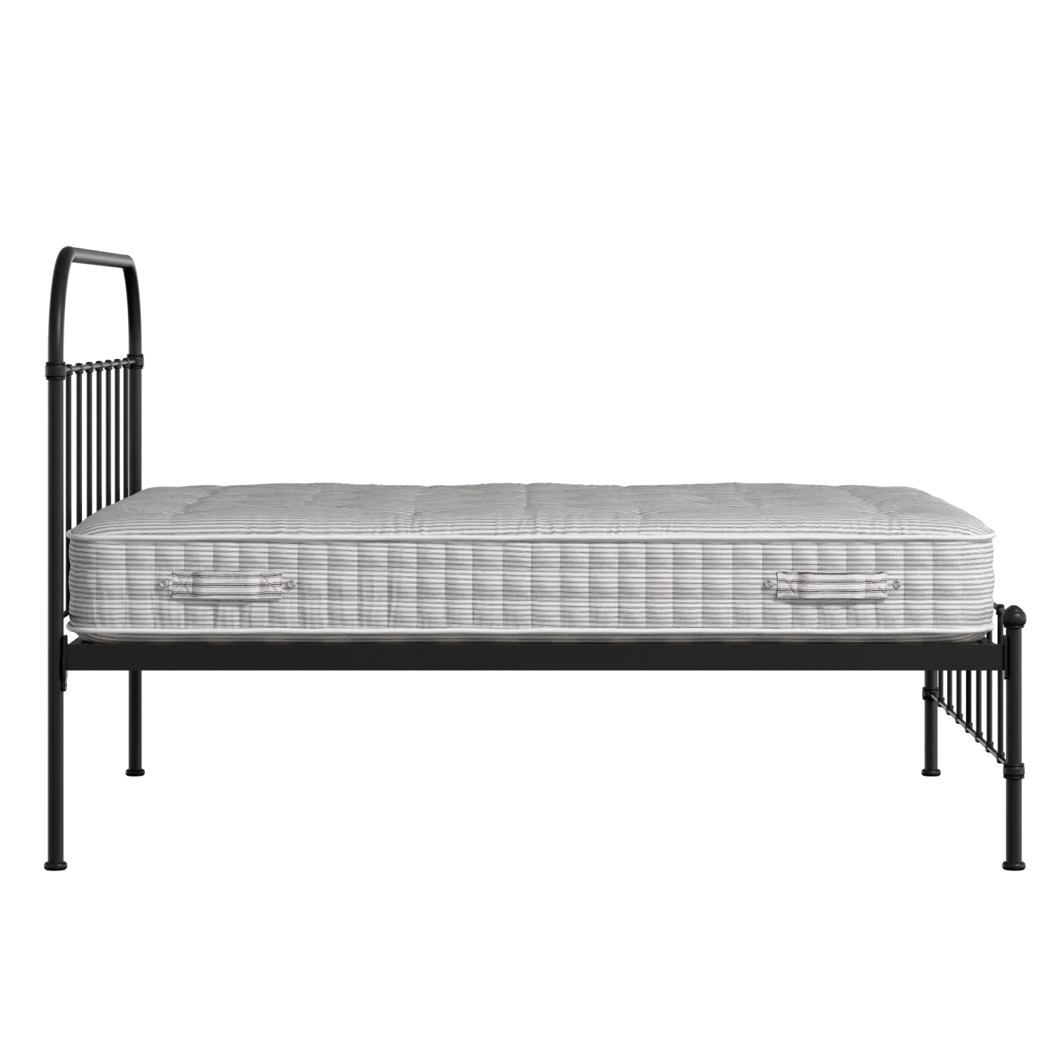 Solomon iron/metal bed in black with Juno mattress