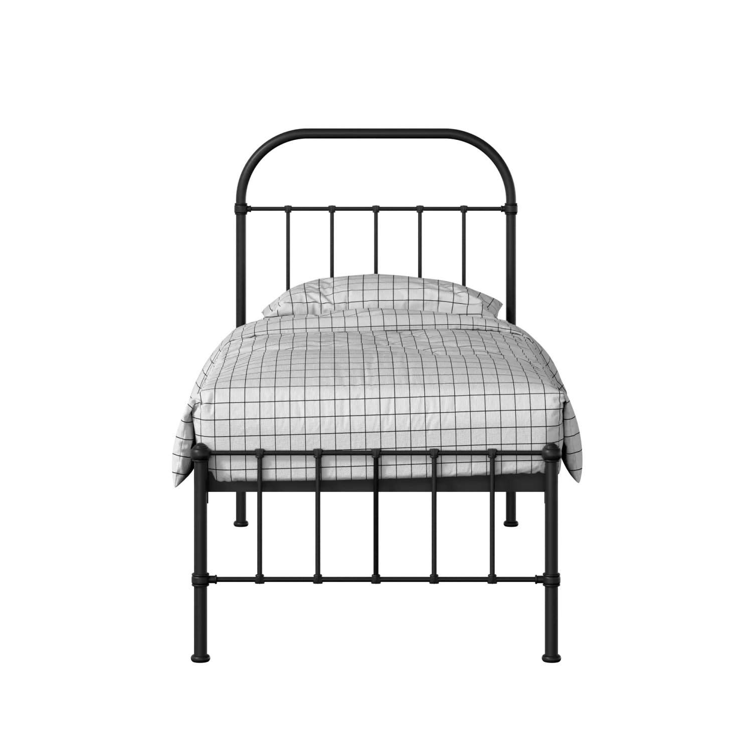 Solomon iron/metal single bed in black