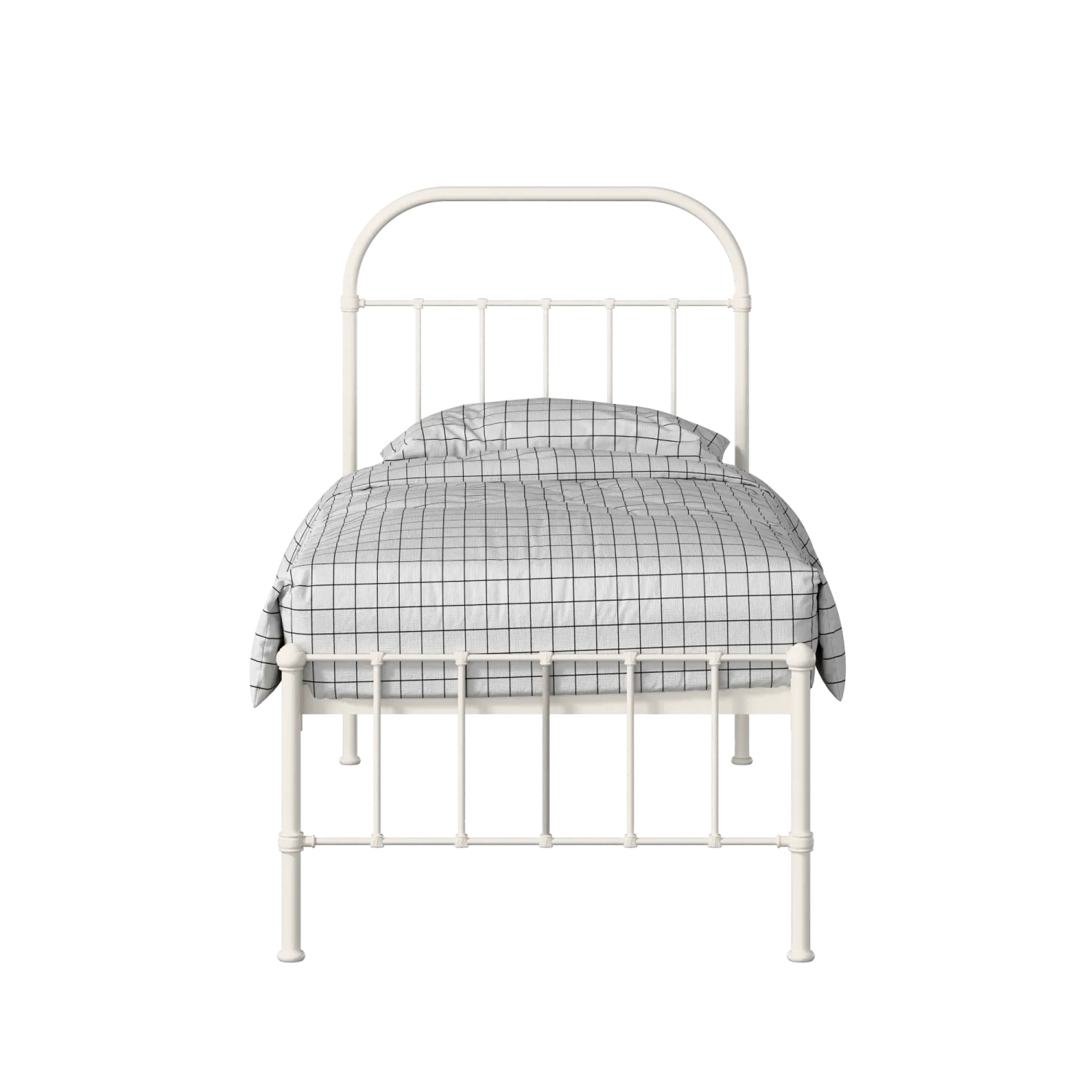 Solomon iron/metal single bed in ivory