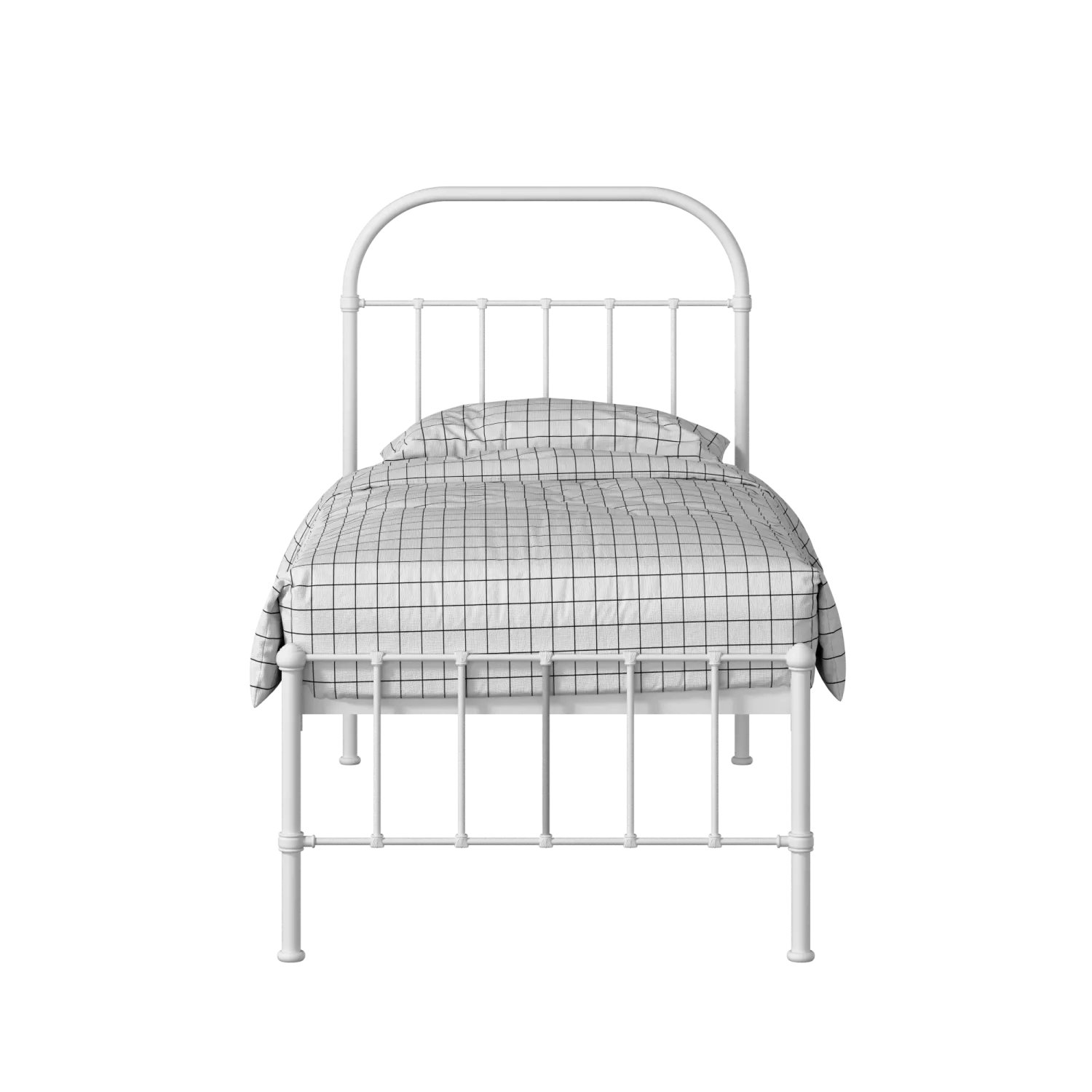 Solomon iron/metal single bed in white