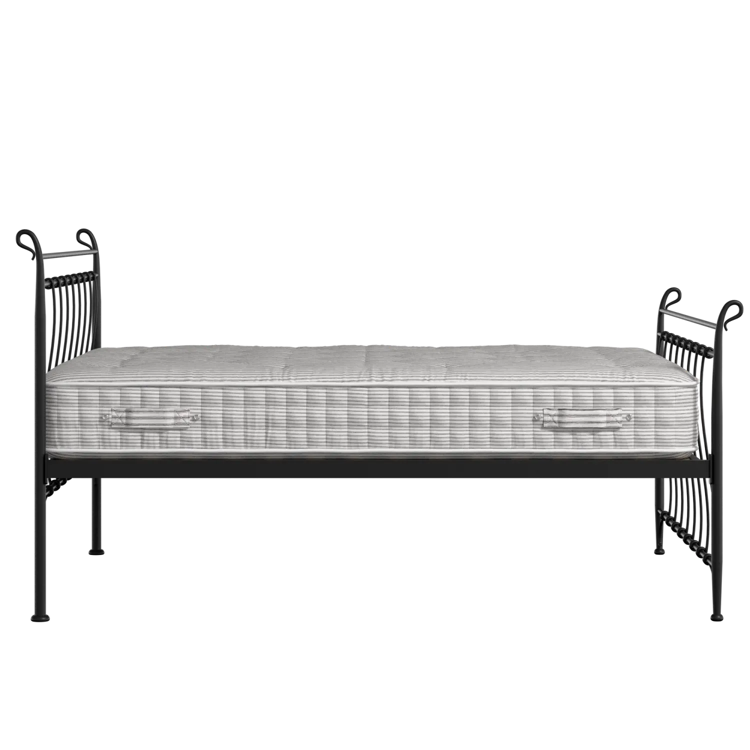 Tiffany iron/metal bed in black with Juno mattress