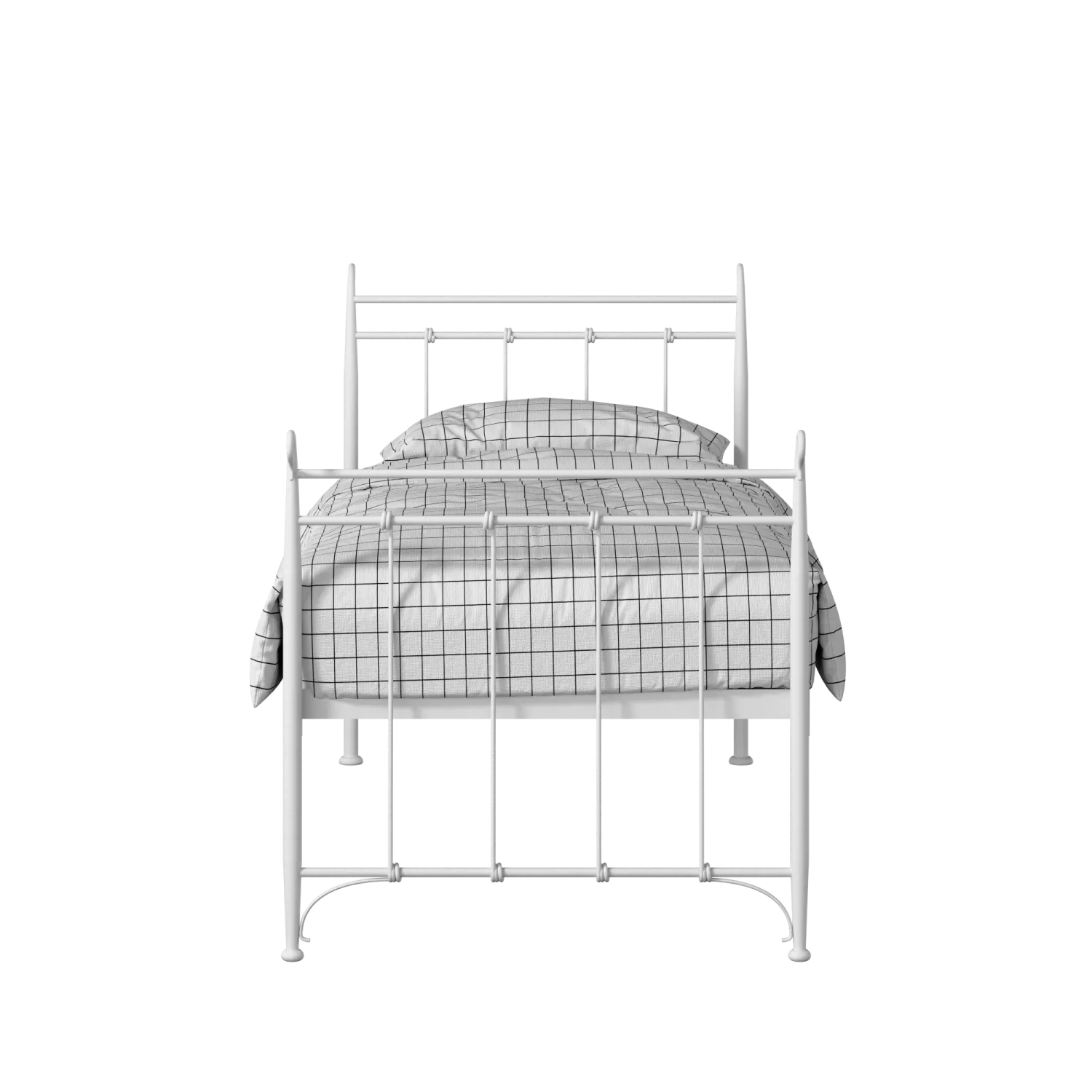 Tiffany iron/metal single bed in white