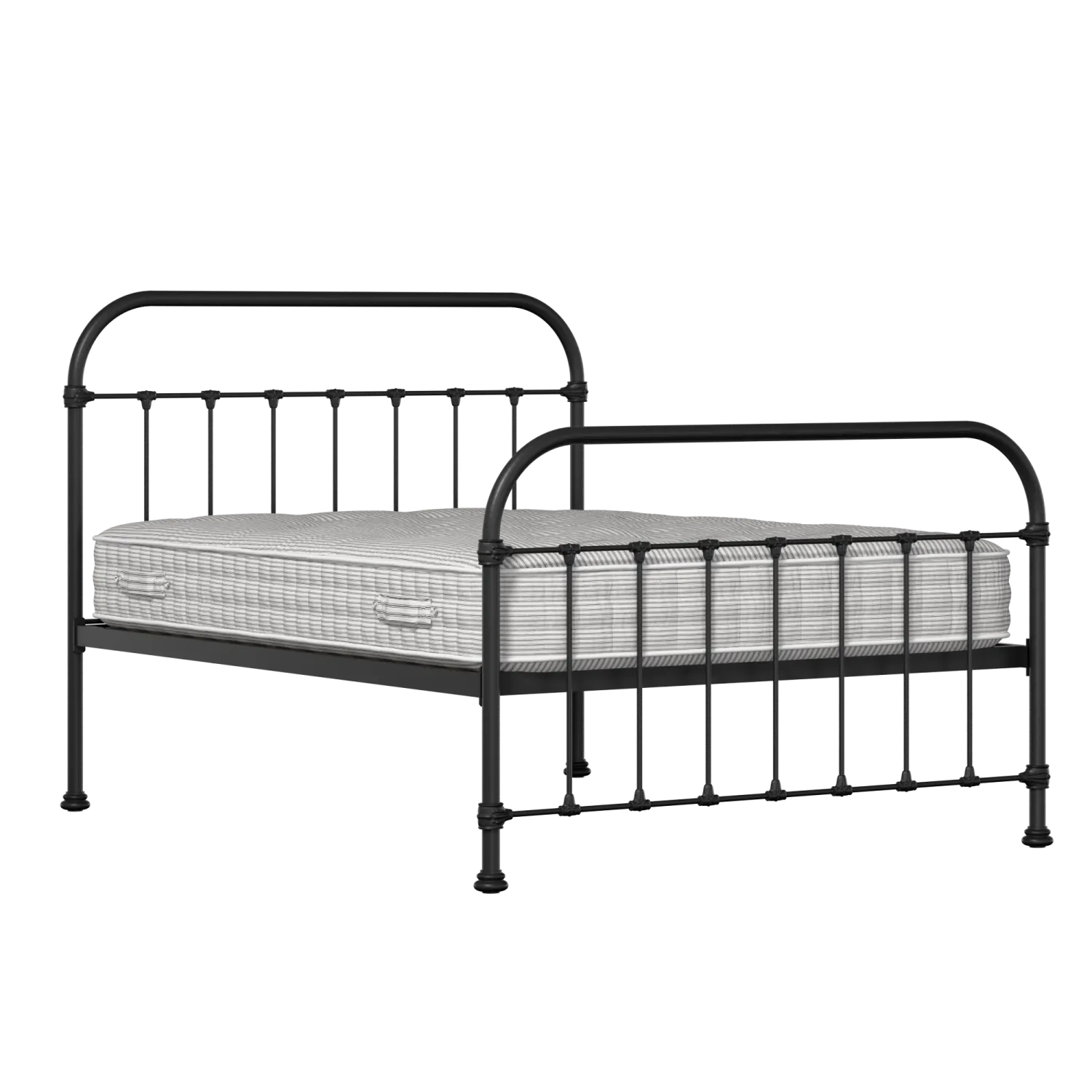 Timolin iron/metal bed in black with Juno mattress