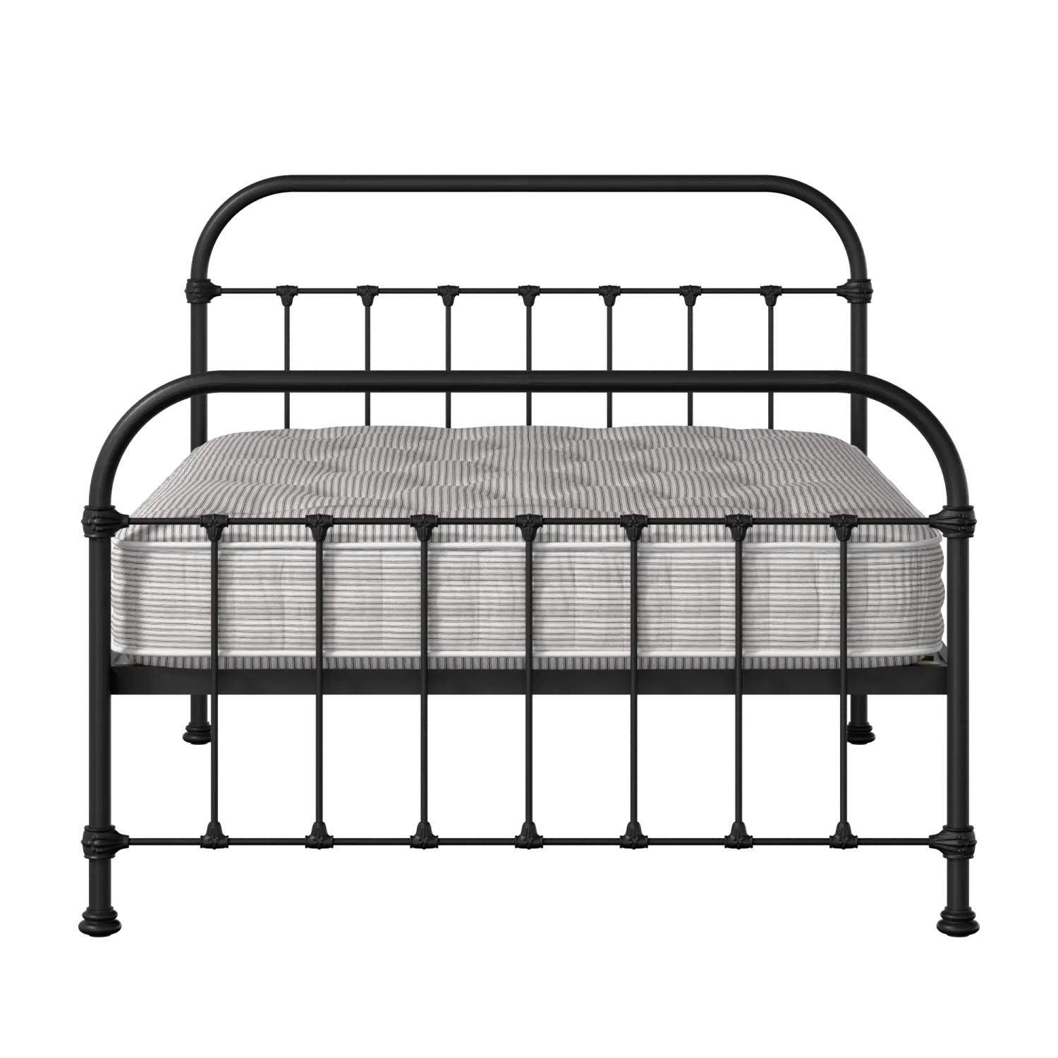 Timolin iron/metal bed in black with Juno mattress