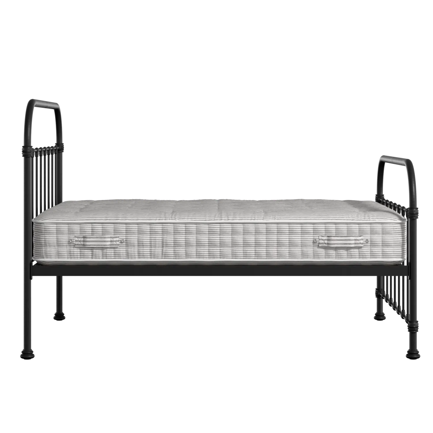 Timolin iron/metal bed in black with Juno mattress