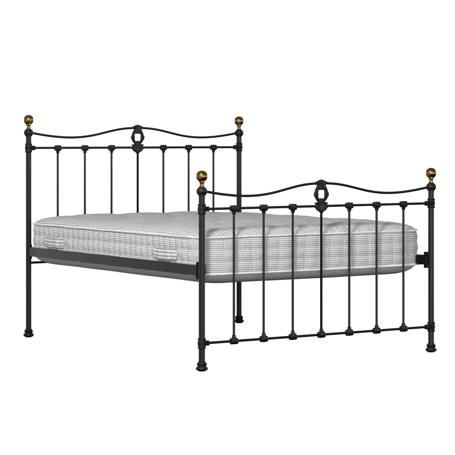 Tulsk lit en métal noir avec matelas