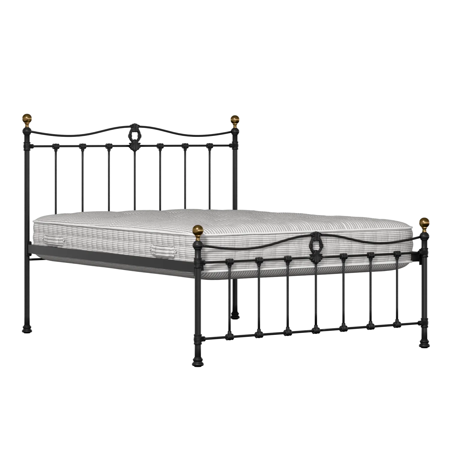 Tulsk Low Footend metallbett in schwarz mit Juno matratze