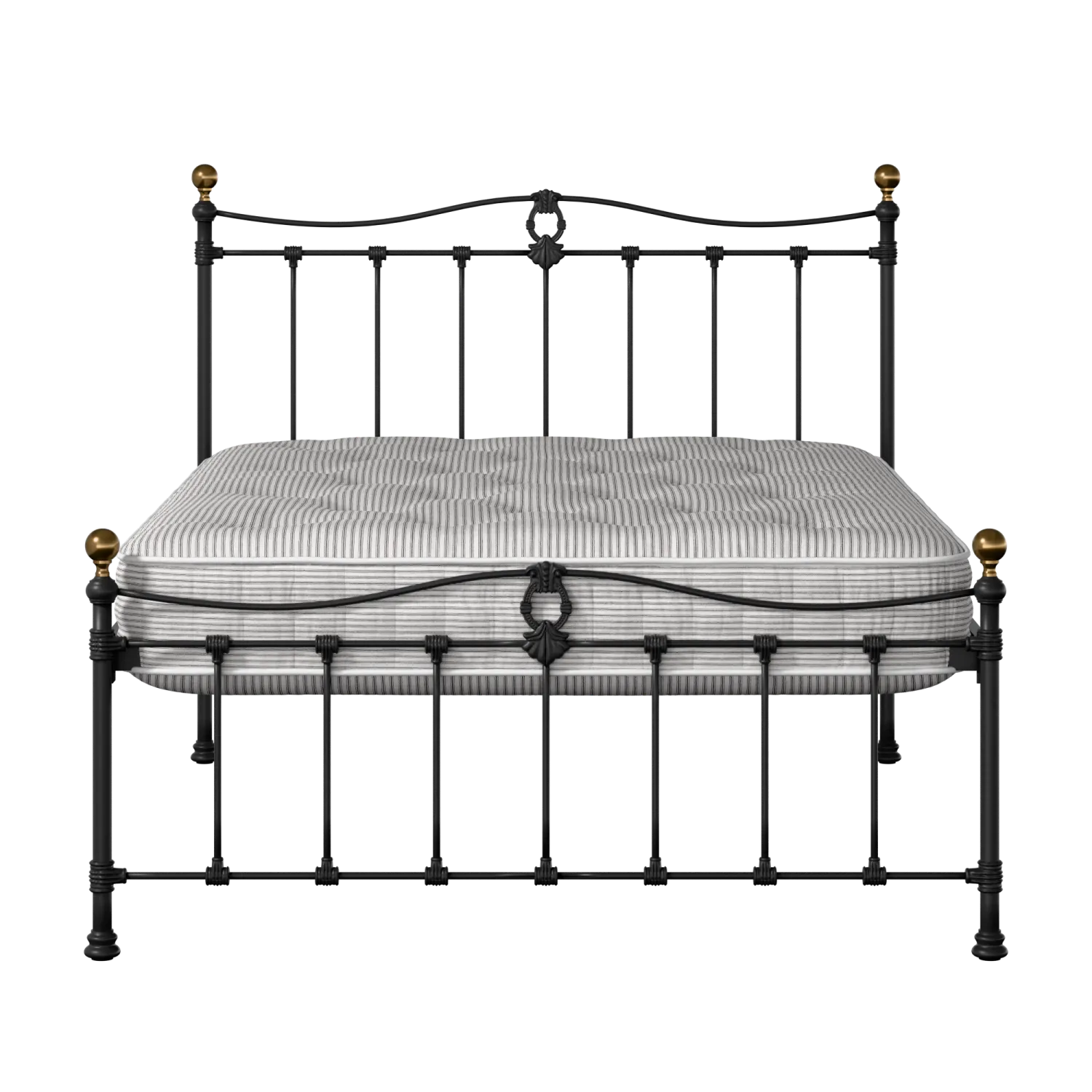 Tulsk Low Footend metallbett in schwarz mit Juno matratze