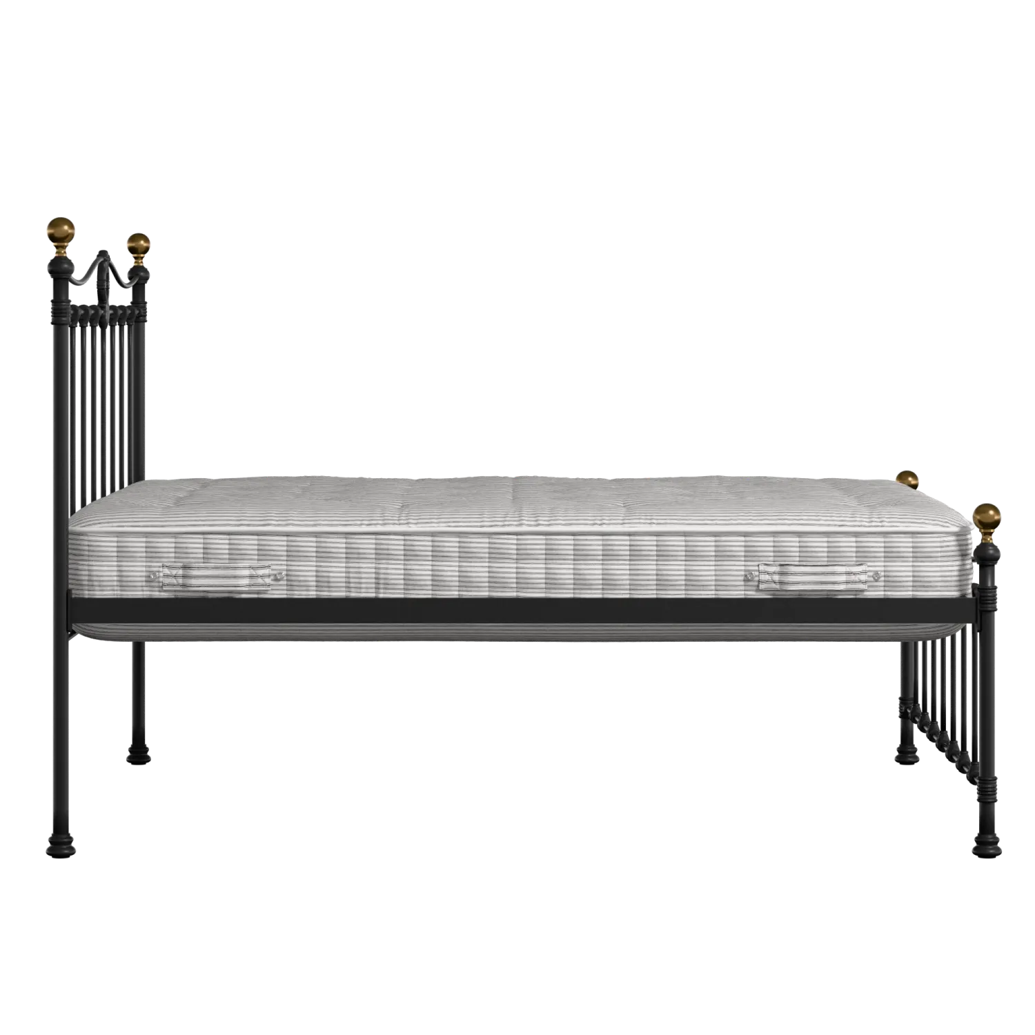 Tulsk Low Footend metallbett in schwarz mit Juno matratze