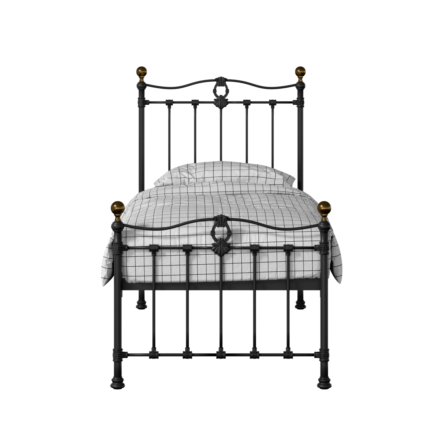 Tulsk Low Footend Metall Einzelbett in Schwarz
