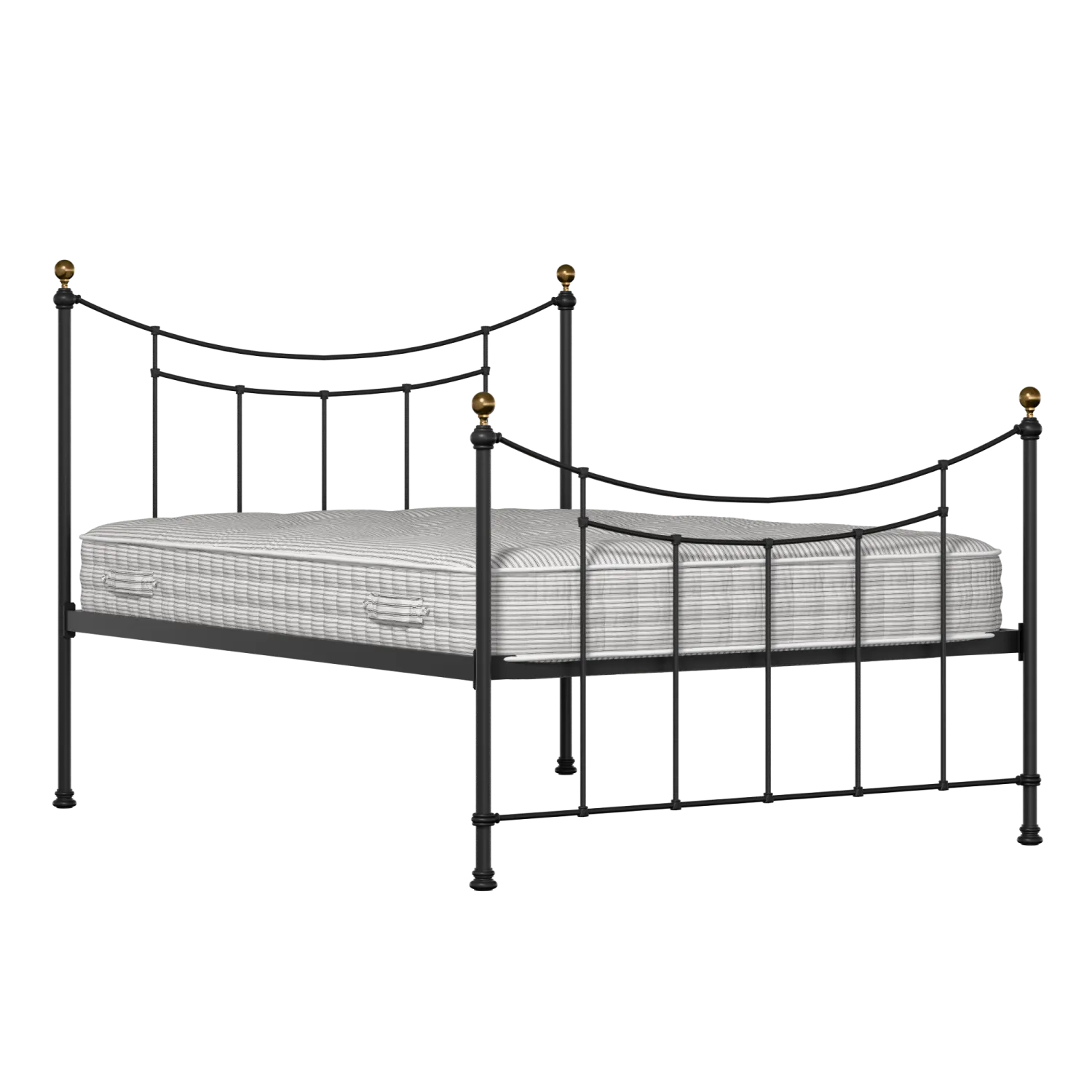 Virginia iron/metal bed in black with Juno mattress