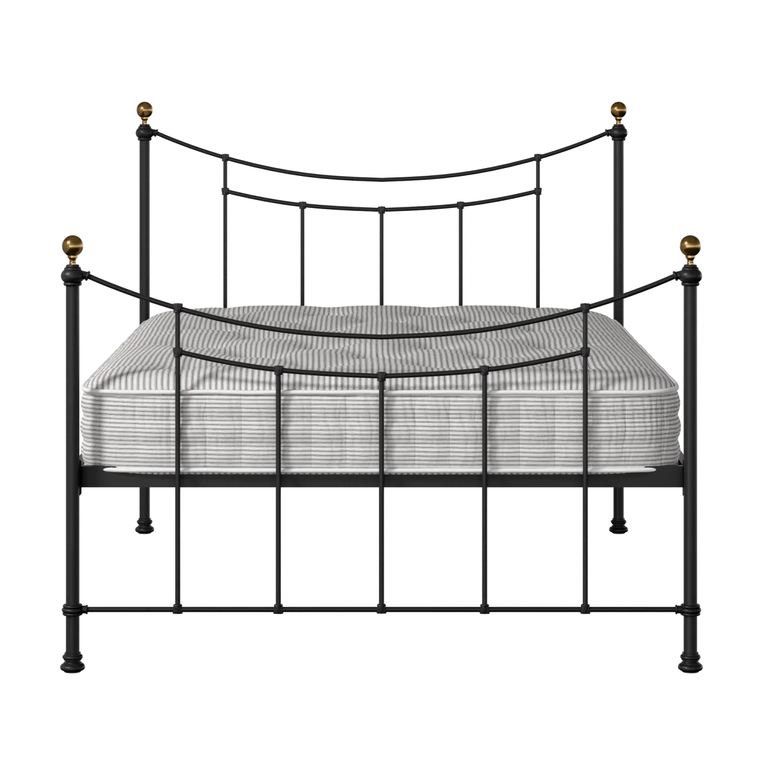 Virginia iron/metal bed in black with Juno mattress