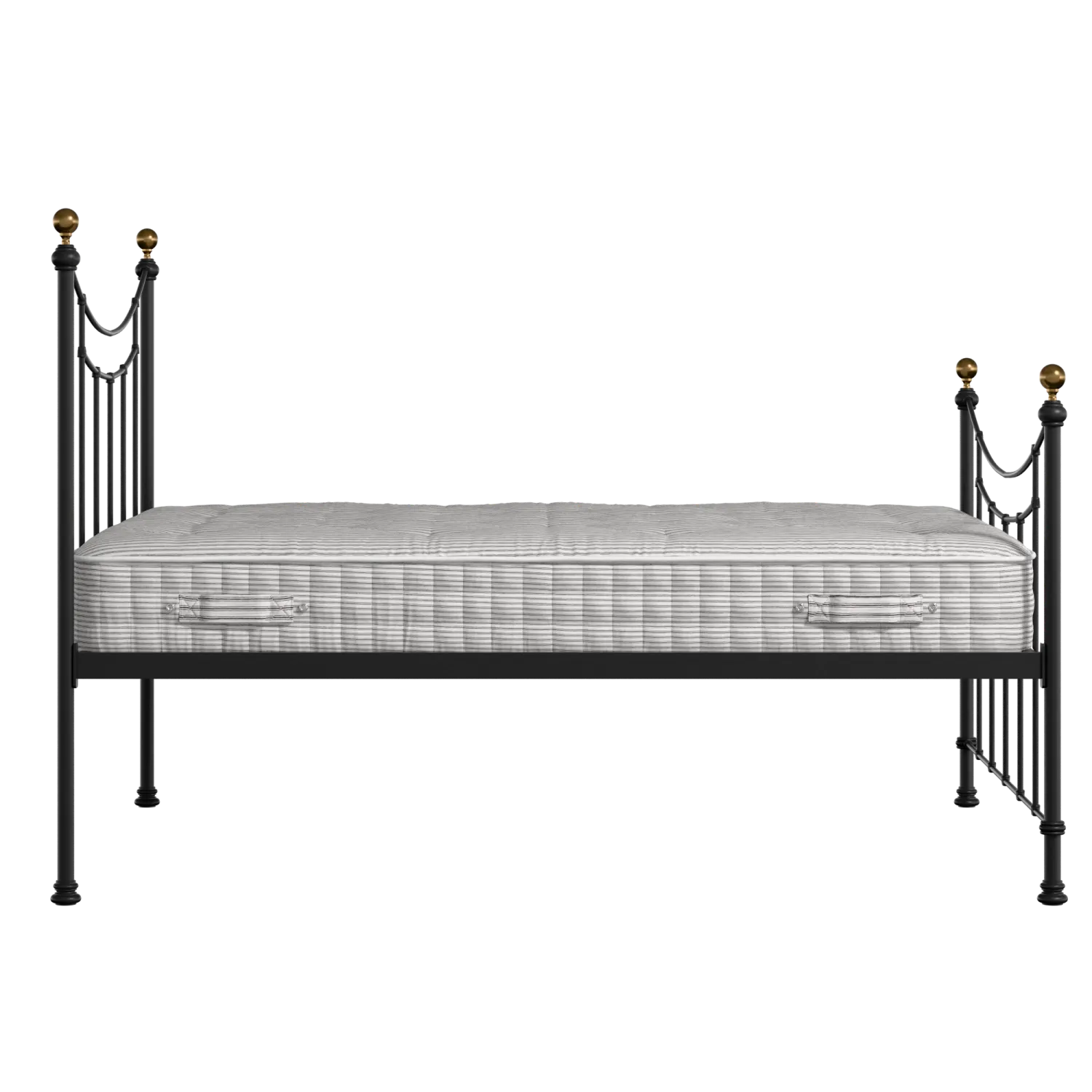 Virginia iron/metal bed in black with Juno mattress