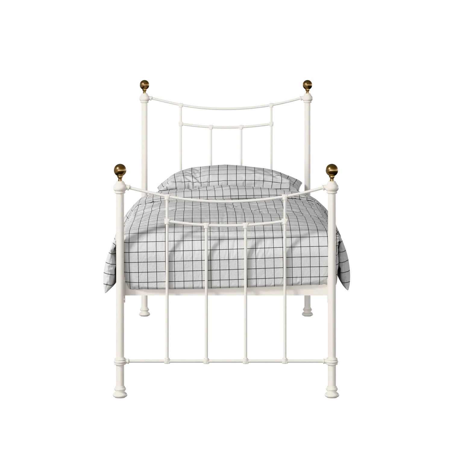 Virginia iron/metal single bed in ivory