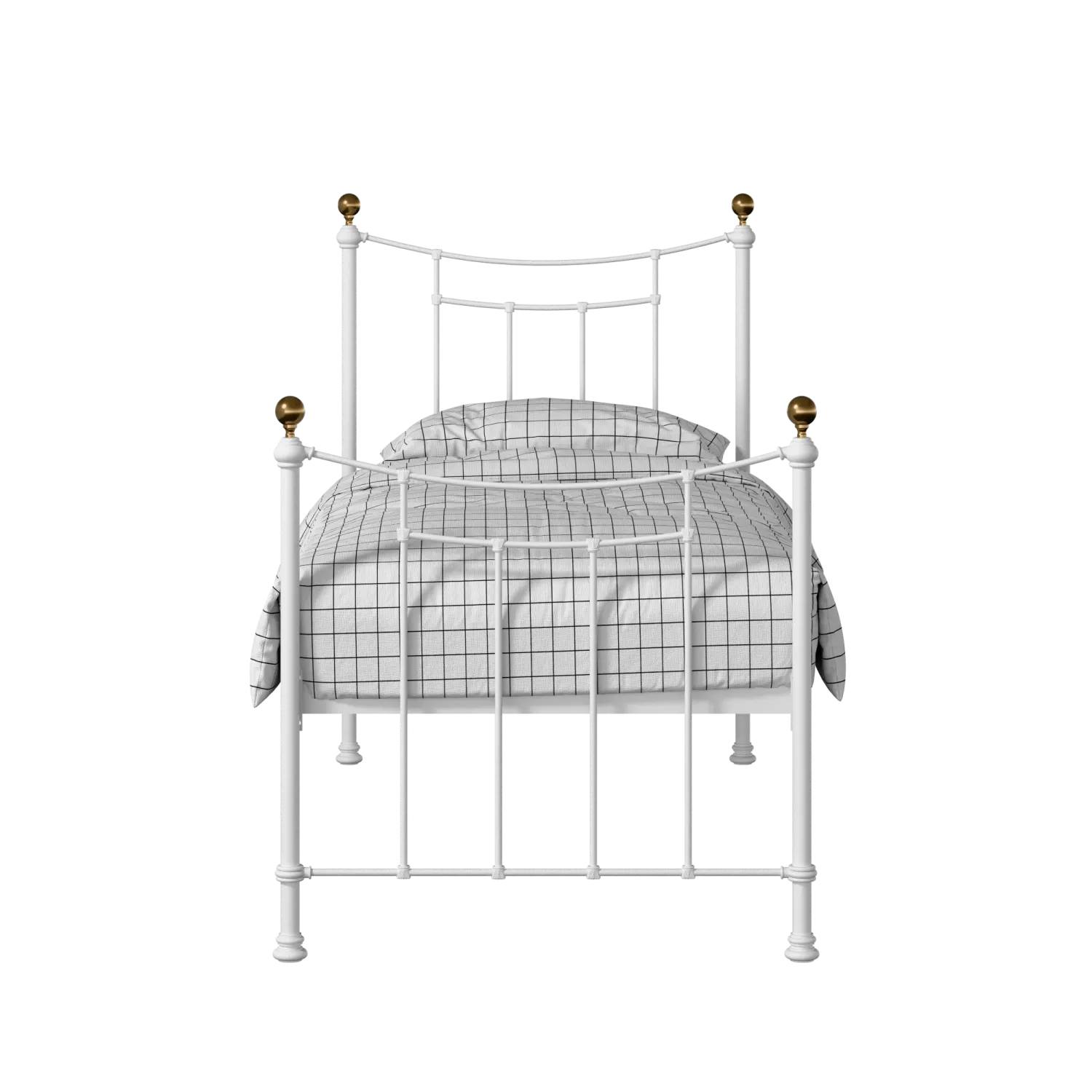 Virginia iron/metal single bed in white