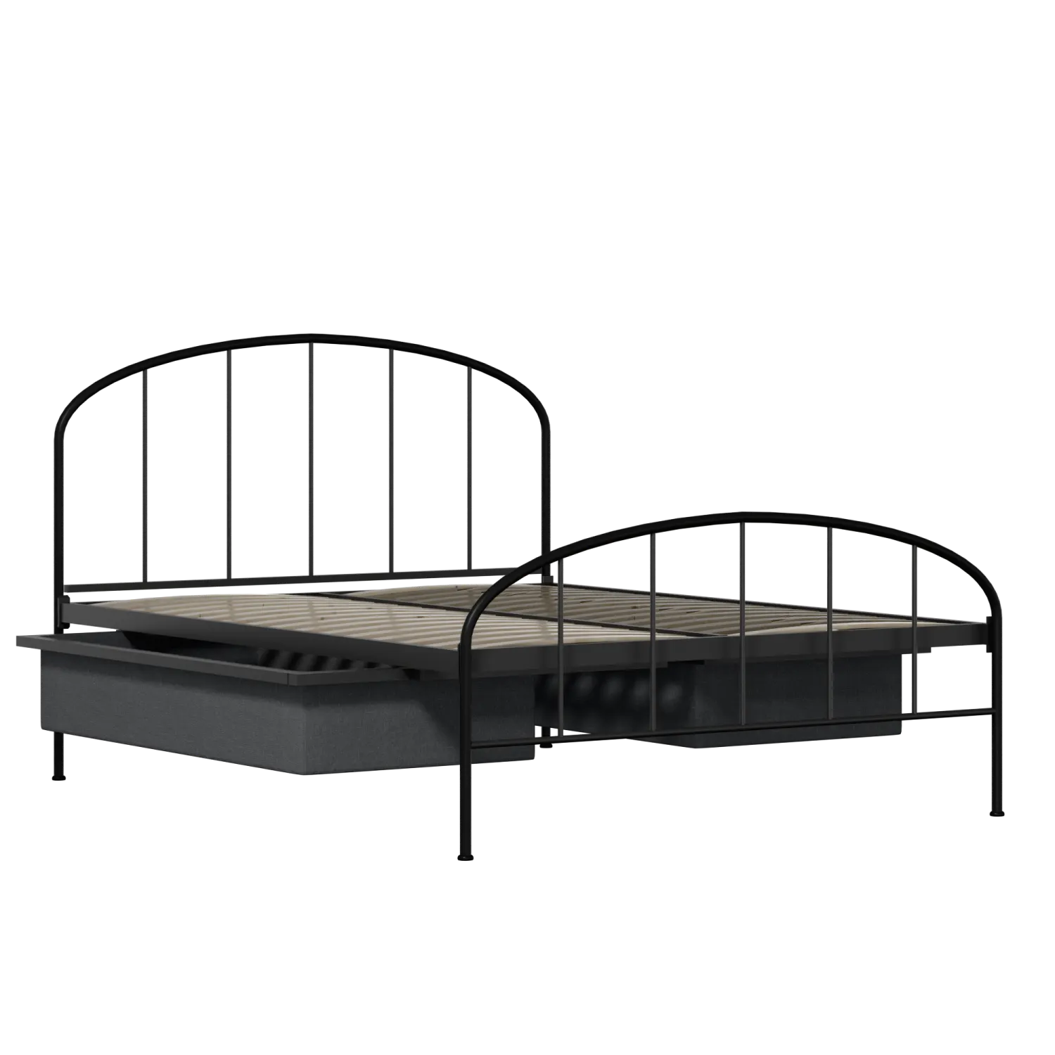 Waldo iron/metal bed in black with drawers