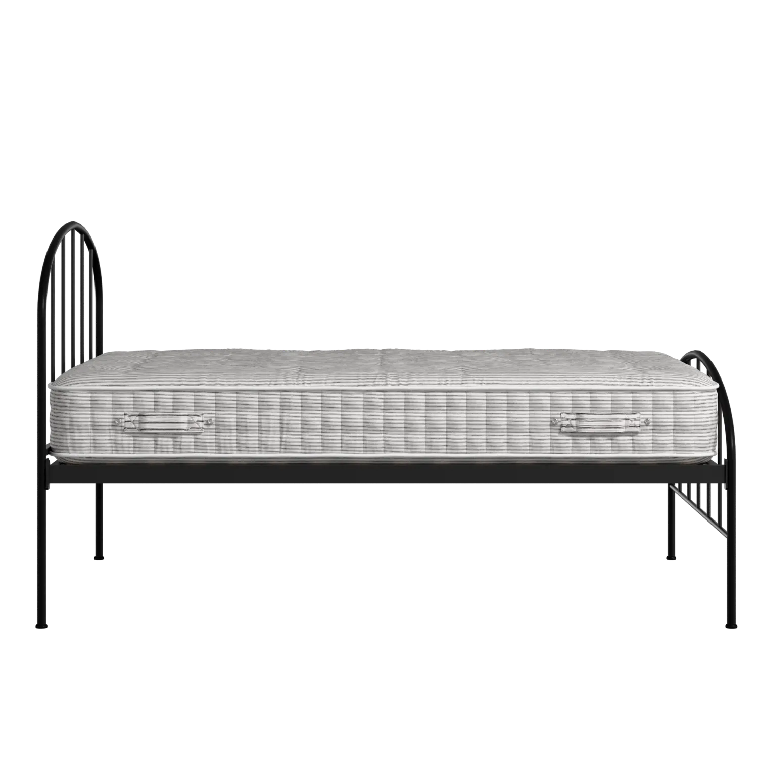 Waldo iron/metal bed in black with Juno mattress