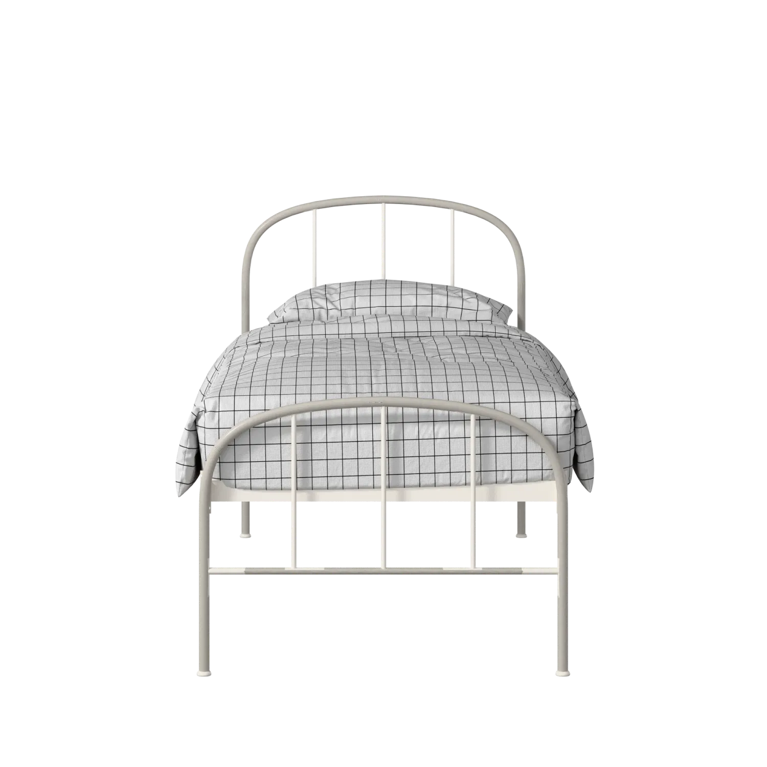 Waldo iron/metal single bed in ivory