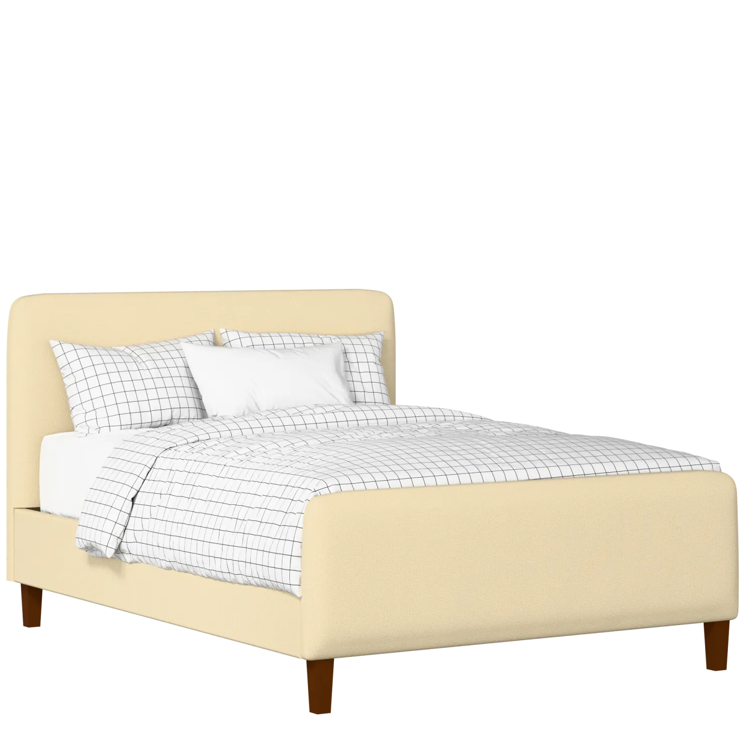 Broughton upholstered bed in oatmeal fabric