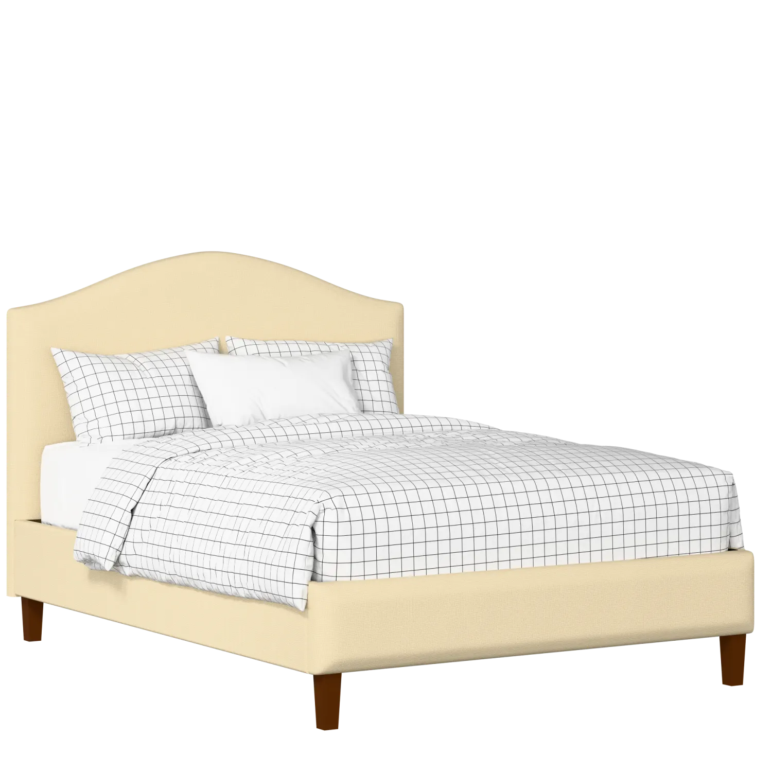 Burley Slim upholstered bed in oatmeal fabric