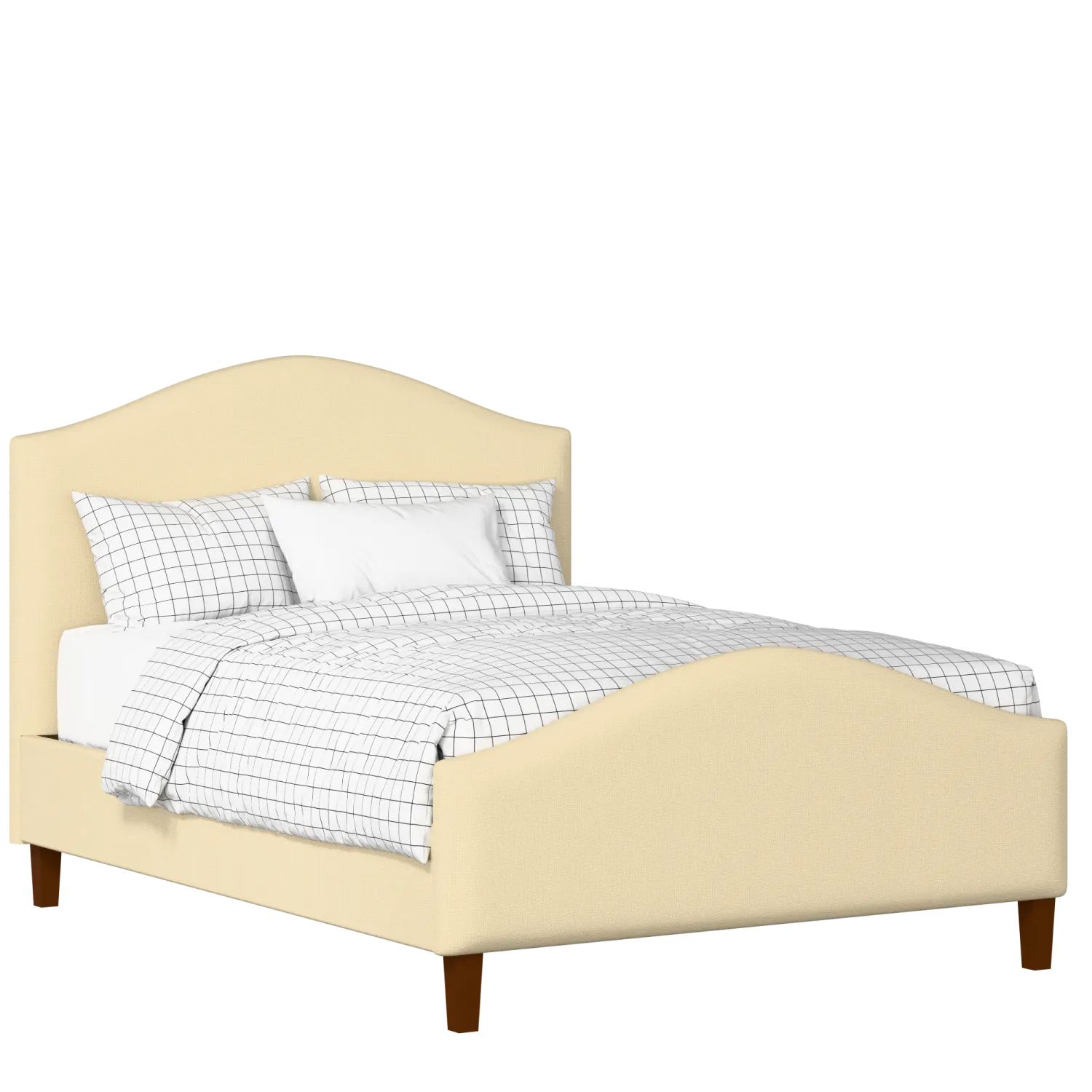 Burley upholstered bed in oatmeal fabric
