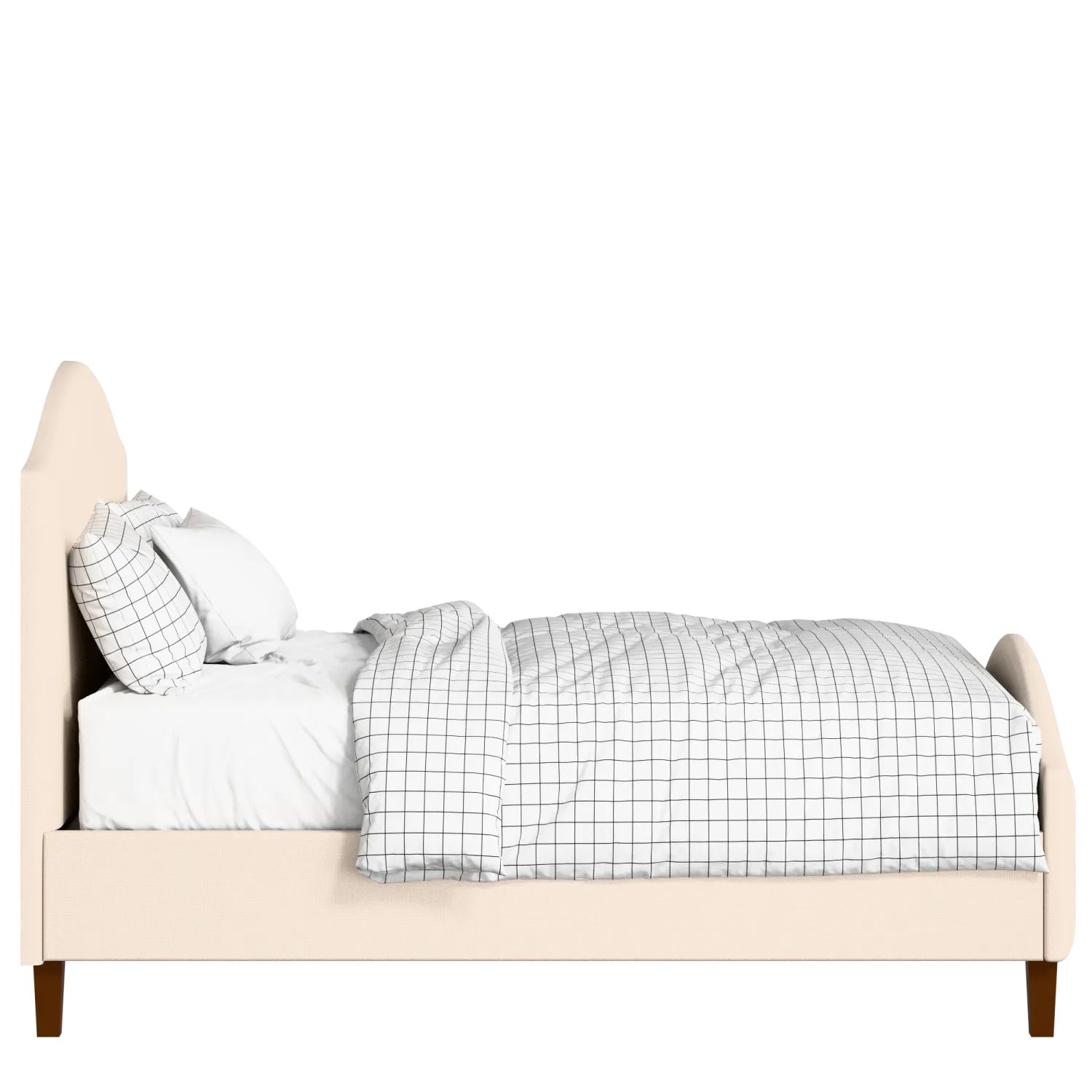 Burley upholstered bed in Silver fabric with Juno mattress