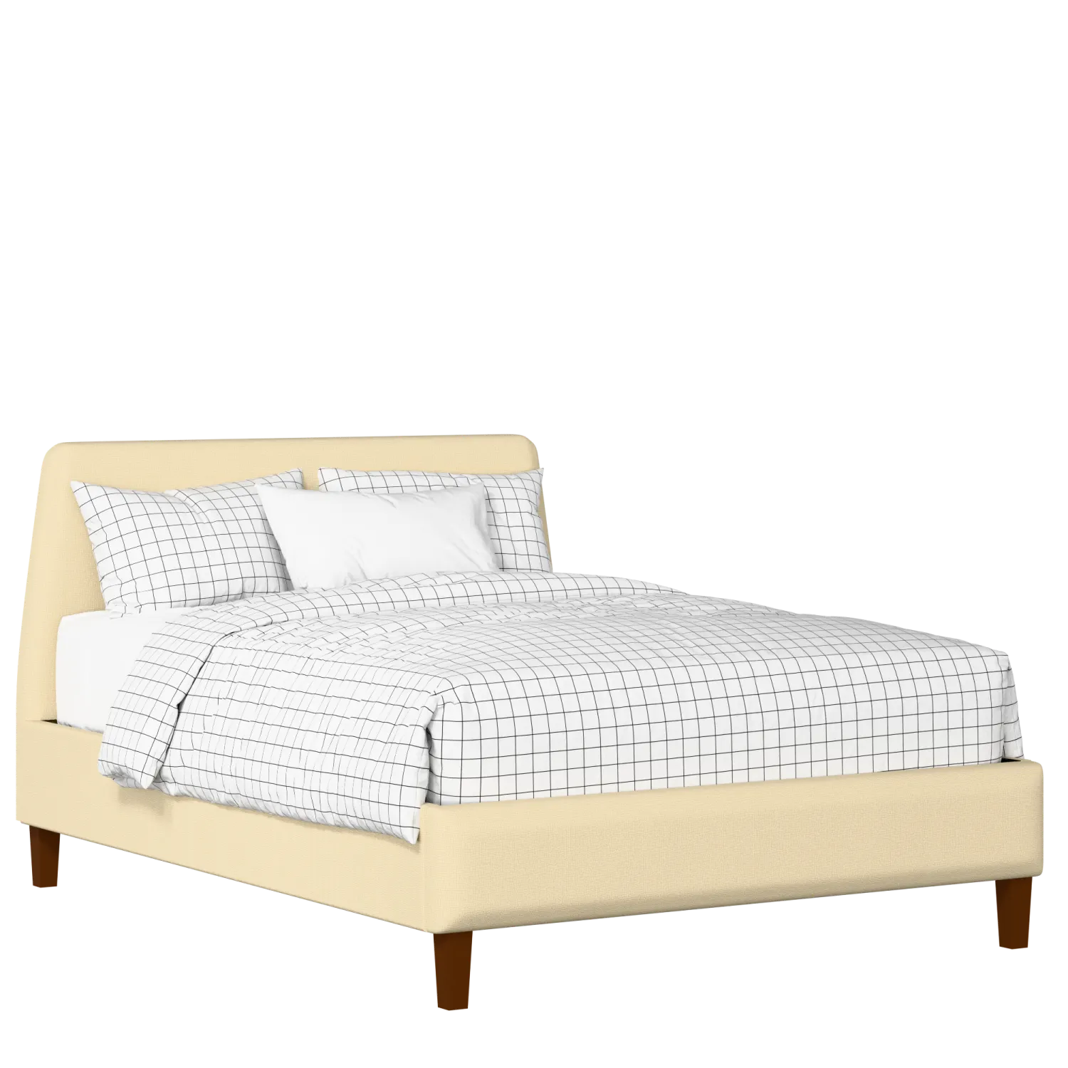 Hanwell Slim upholstered bed in oatmeal fabric