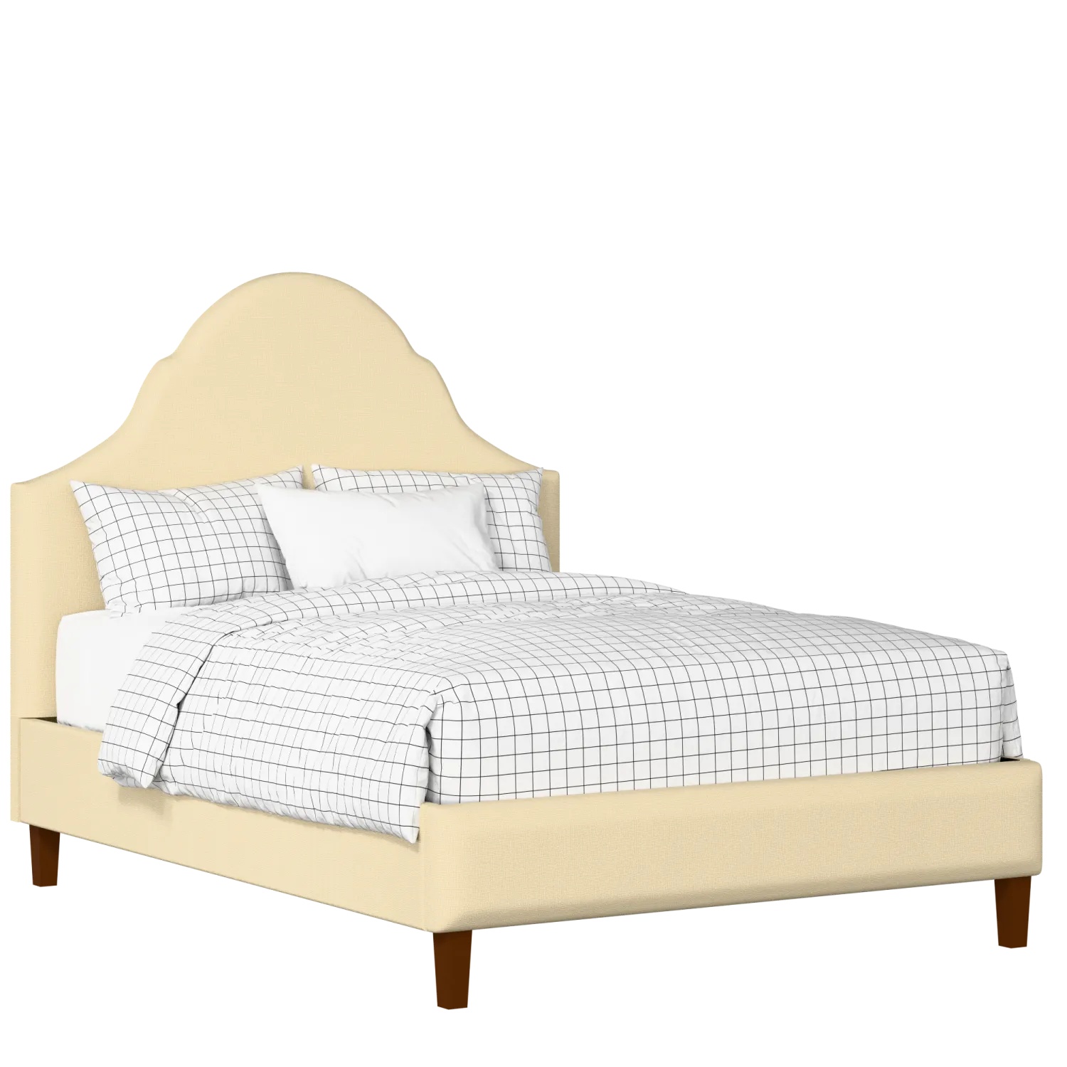 Irvine upholstered bed in oatmeal fabric