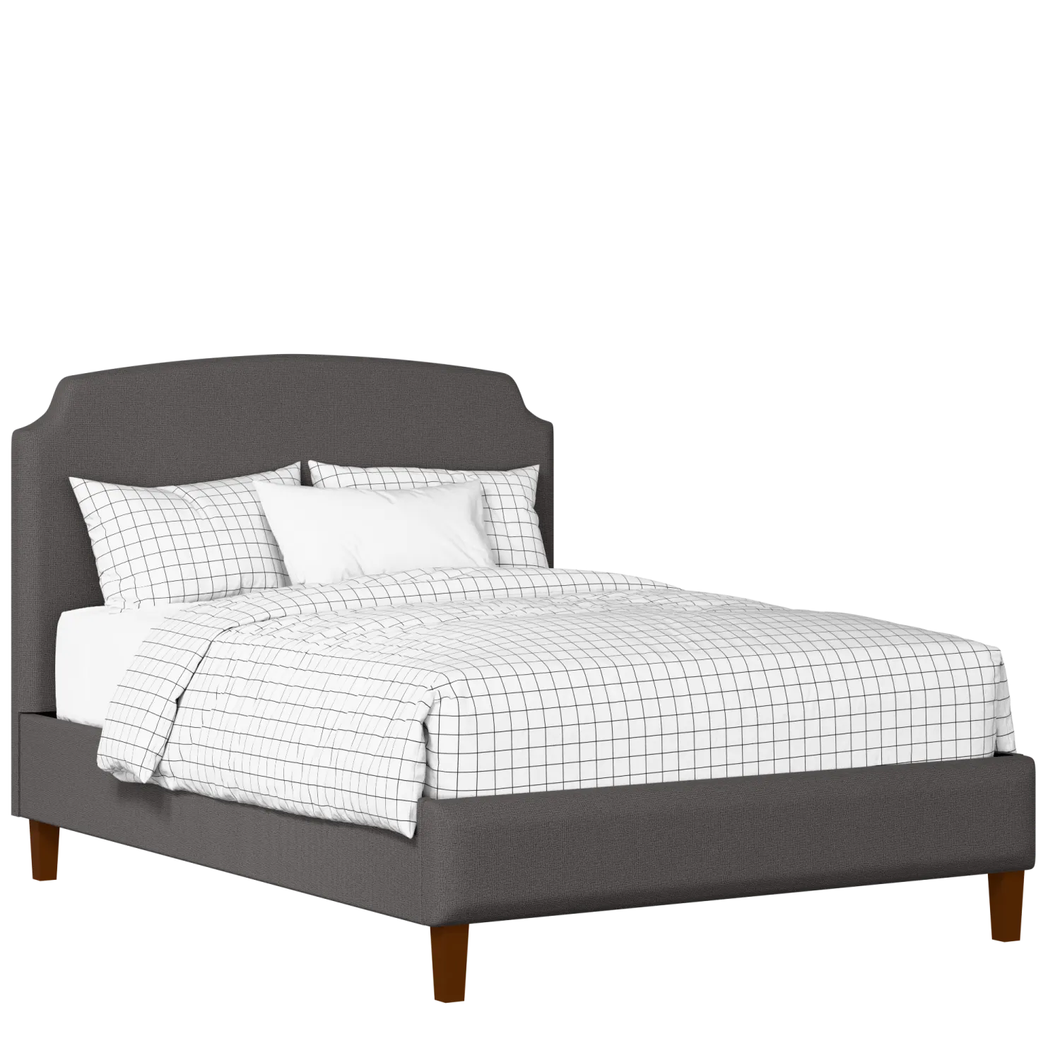 Poole Slim upholstered bed in iron fabric