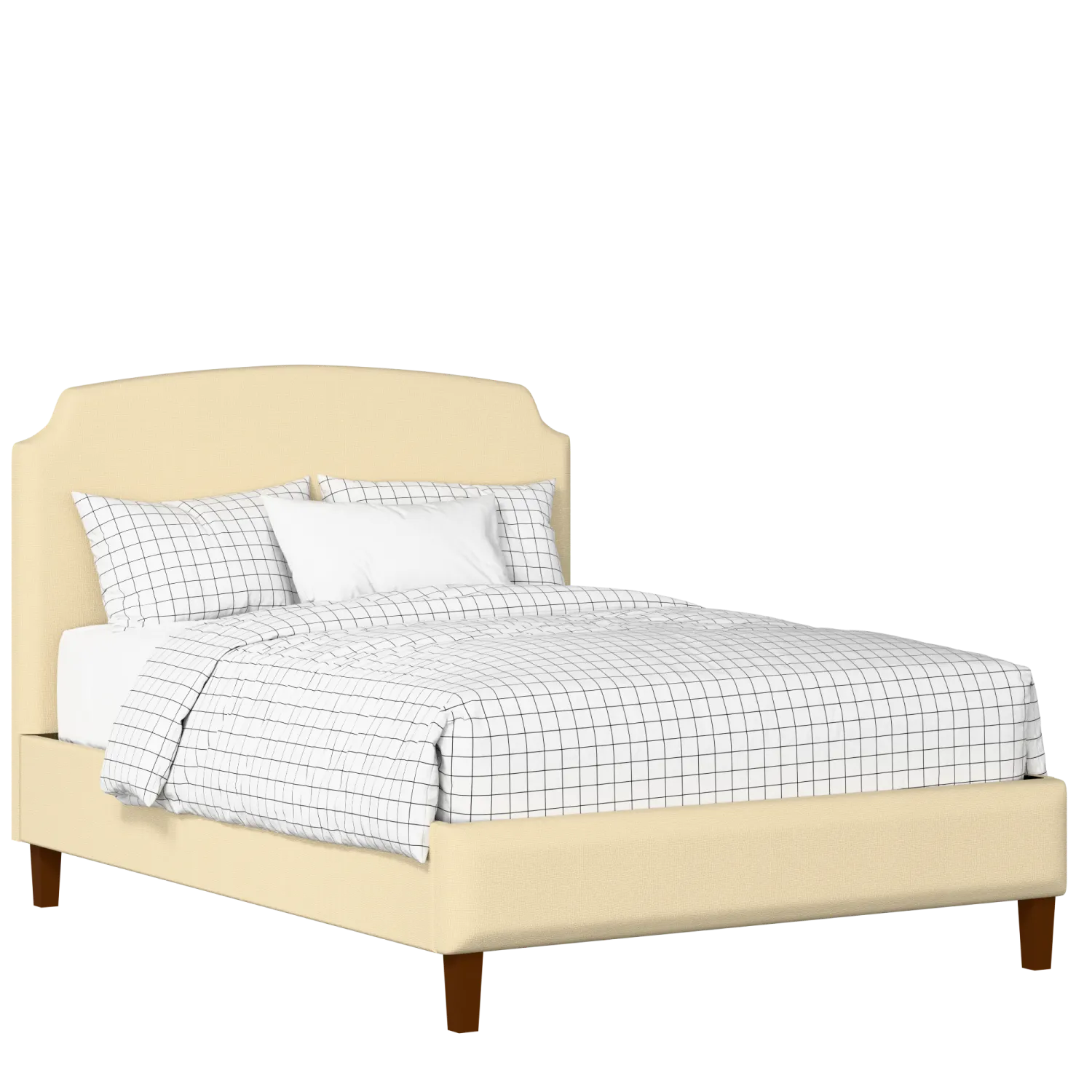 Poole Slim upholstered bed in oatmeal fabric