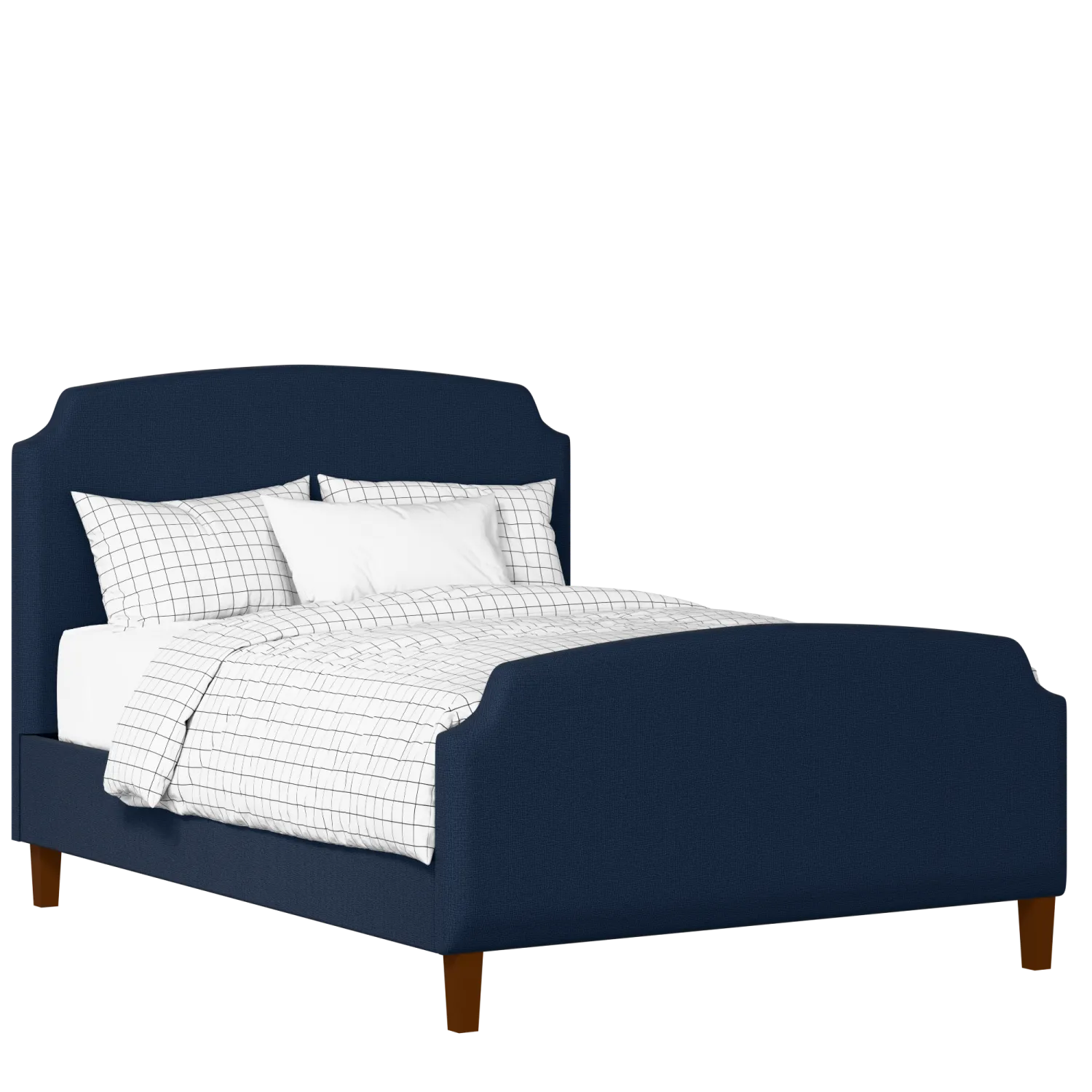 Poole upholstered bed in oxford blue fabric