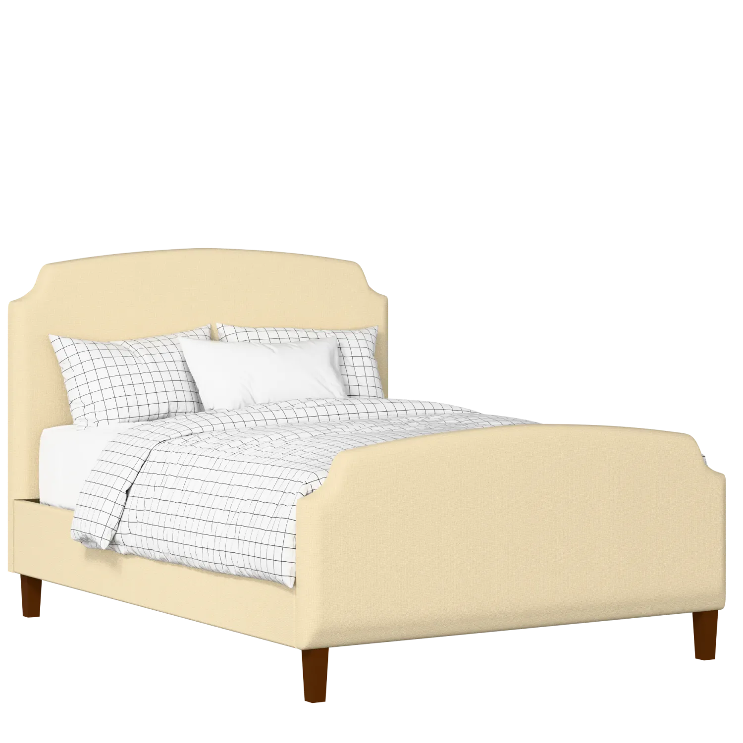 Poole upholstered bed in oatmeal fabric