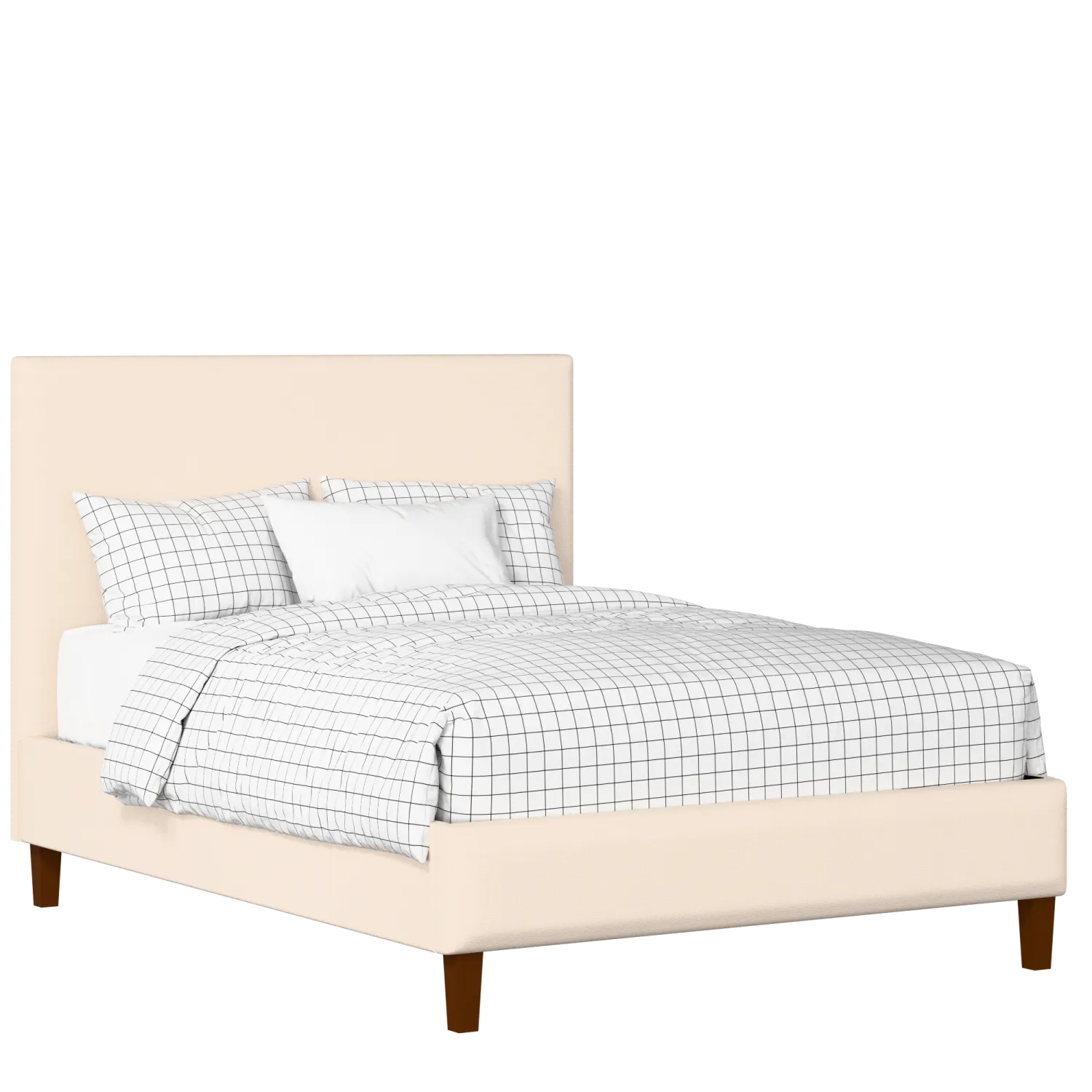Porto Slim upholstered bed in Silver fabric with Juno mattress