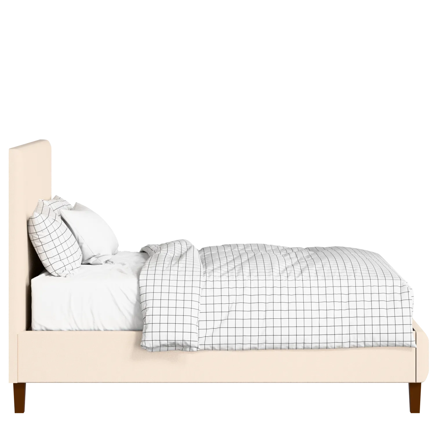 Porto Slim upholstered bed in Silver fabric with Juno mattress
