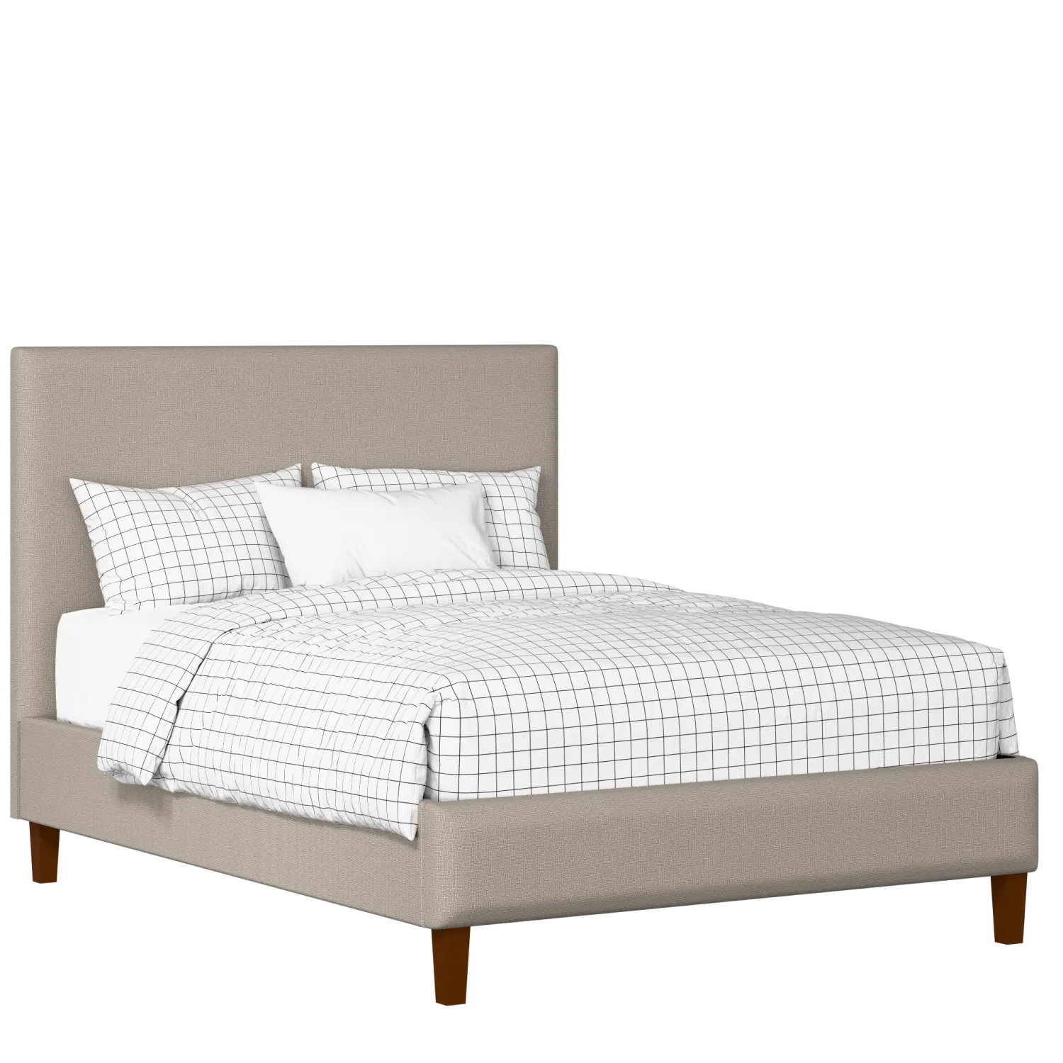 Porto Slim upholstered bed in storm grey fabric