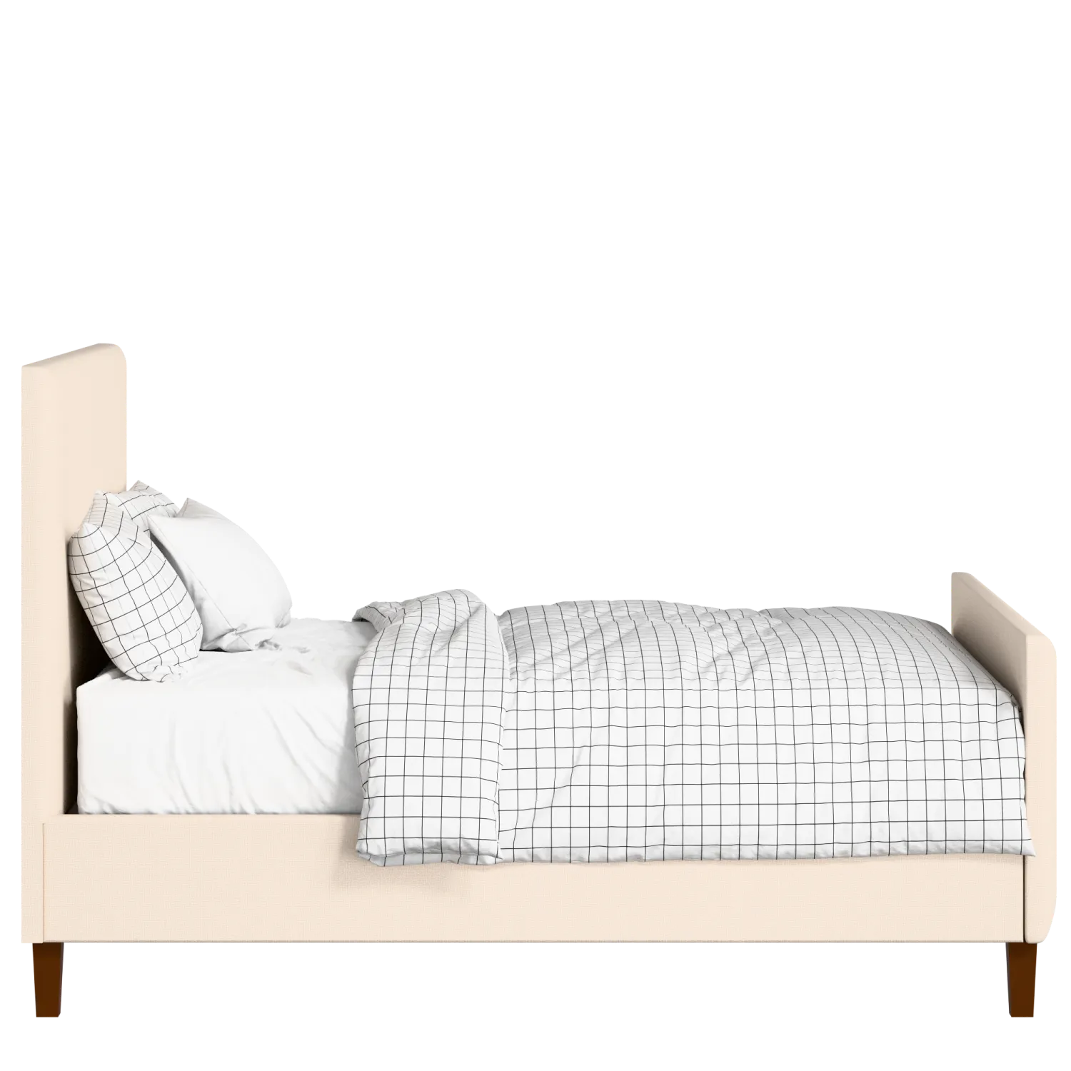 Porto upholstered bed in Silver fabric with Juno mattress