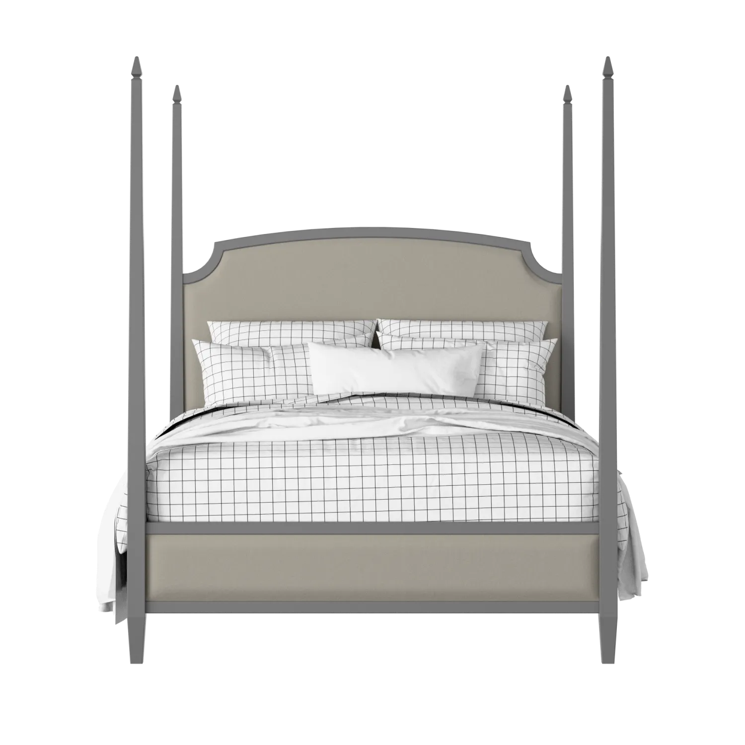 Austin Slim Upholstered wood upholstered upholstered bed in grey with Silver fabric