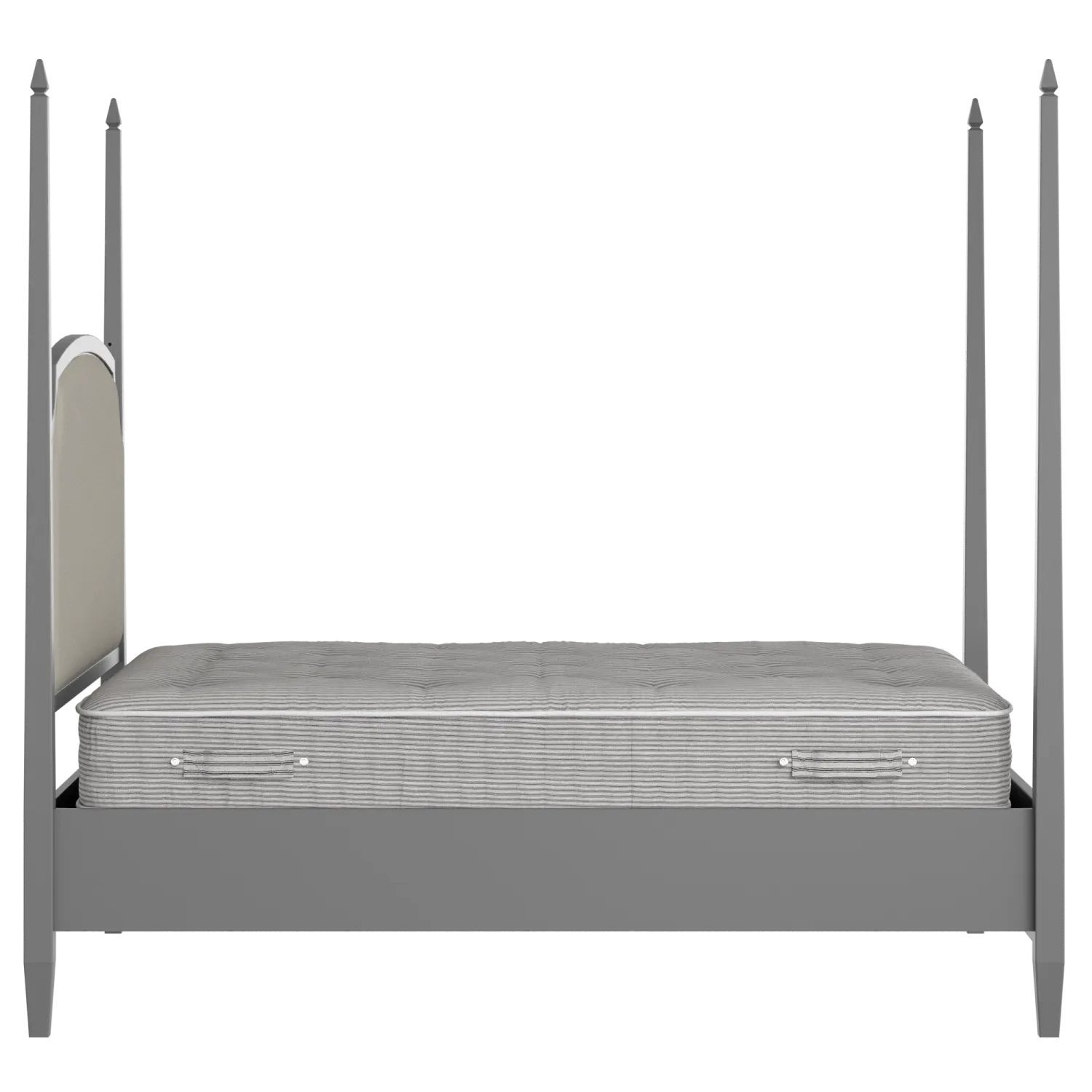 Austin Slim Upholstered wood upholstered bed in grey with Silver fabric