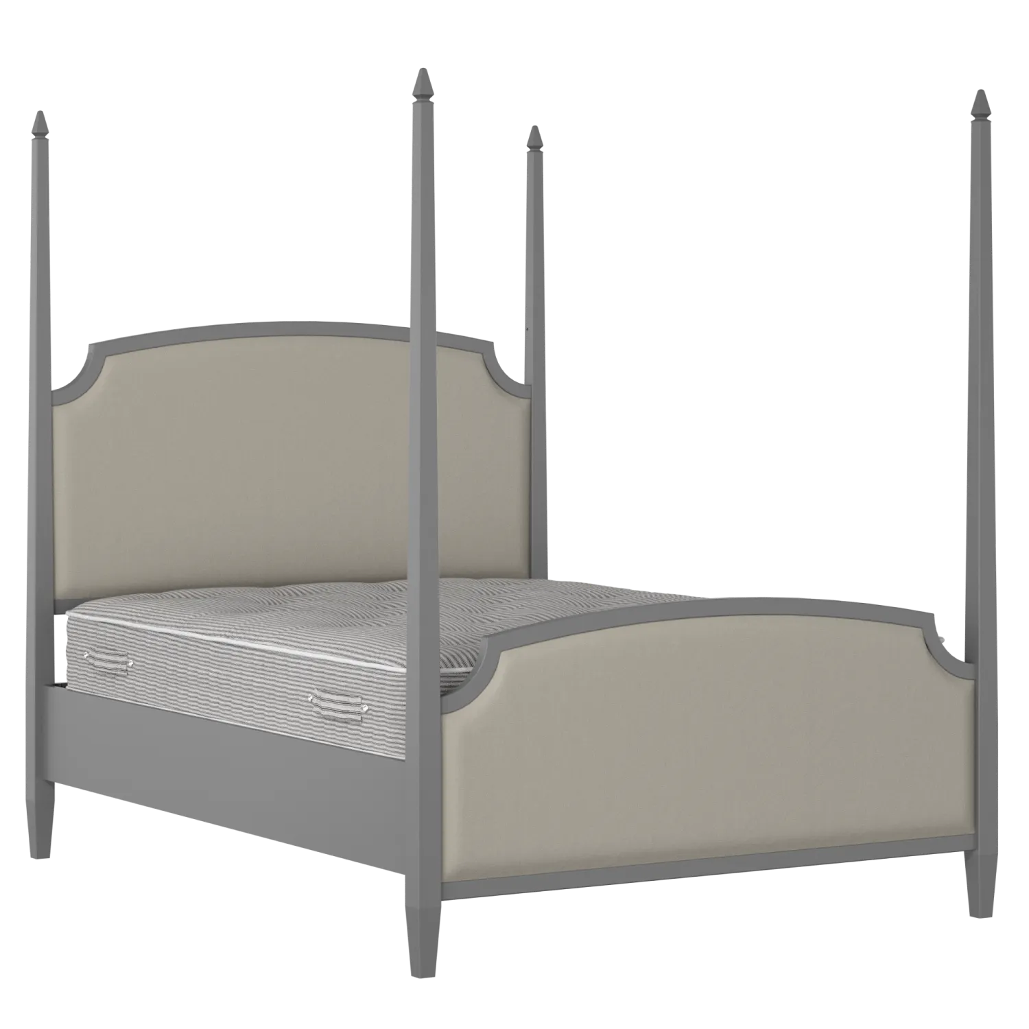 Austin Upholstered wood upholstered bed in grey with Silver fabric