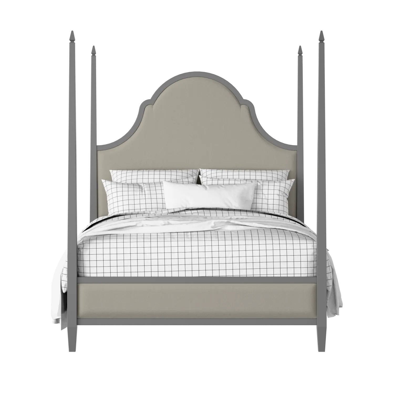 Beckett Upholstered wood upholstered upholstered bed in grey with Silver fabric