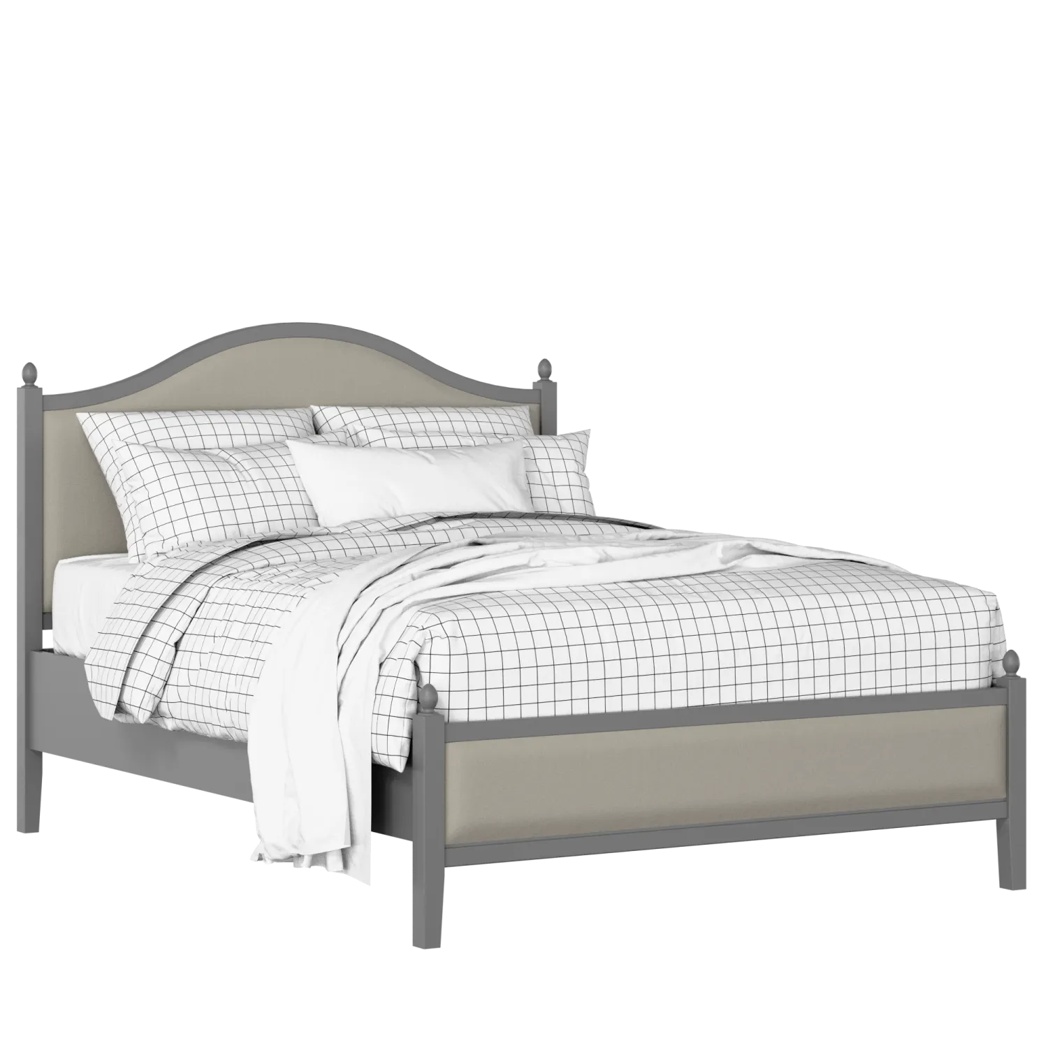 Brady Slim Upholstered wood upholstered bed in grey with Silver fabric